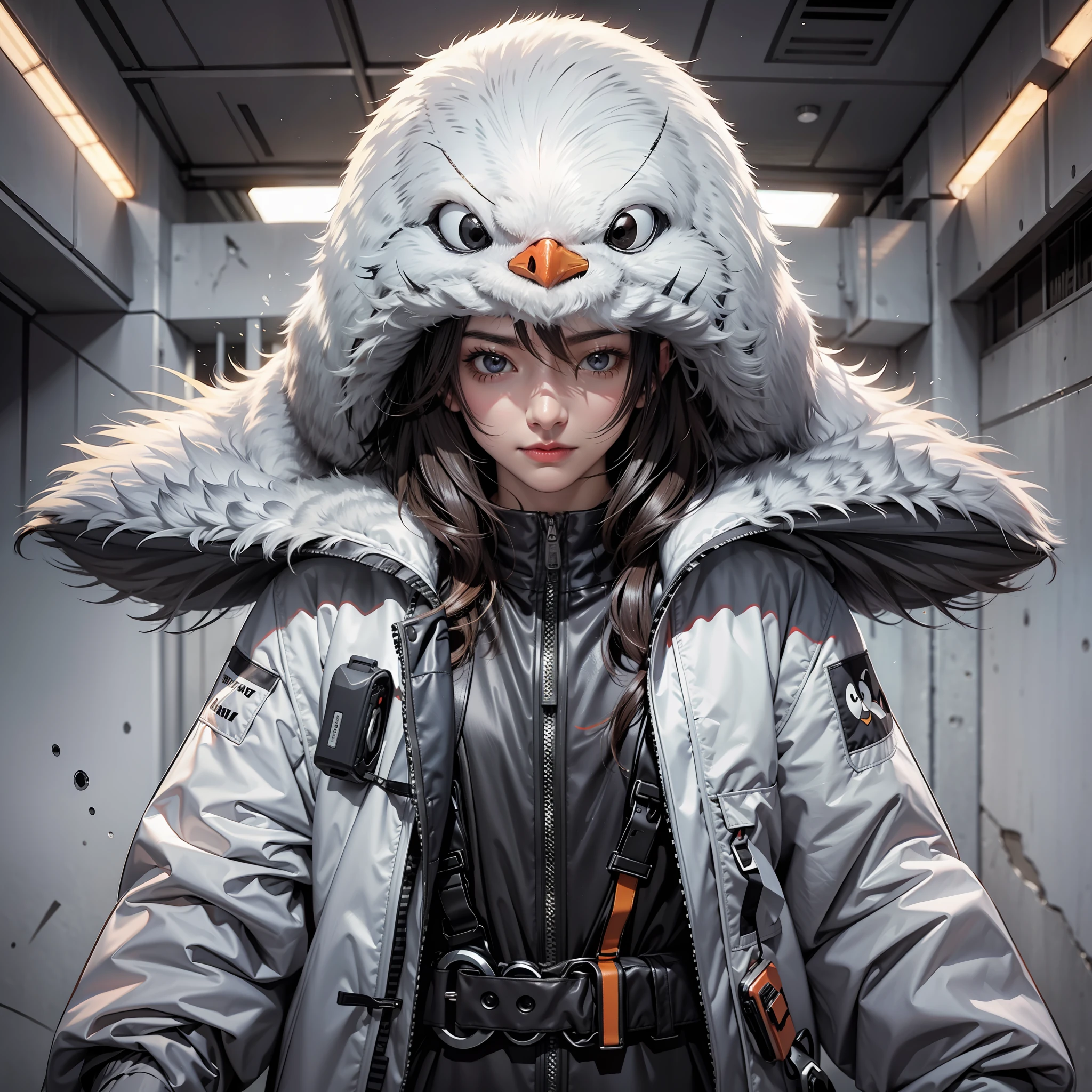 Penguin in Ultraman coat, 4k, fine, cinematic
