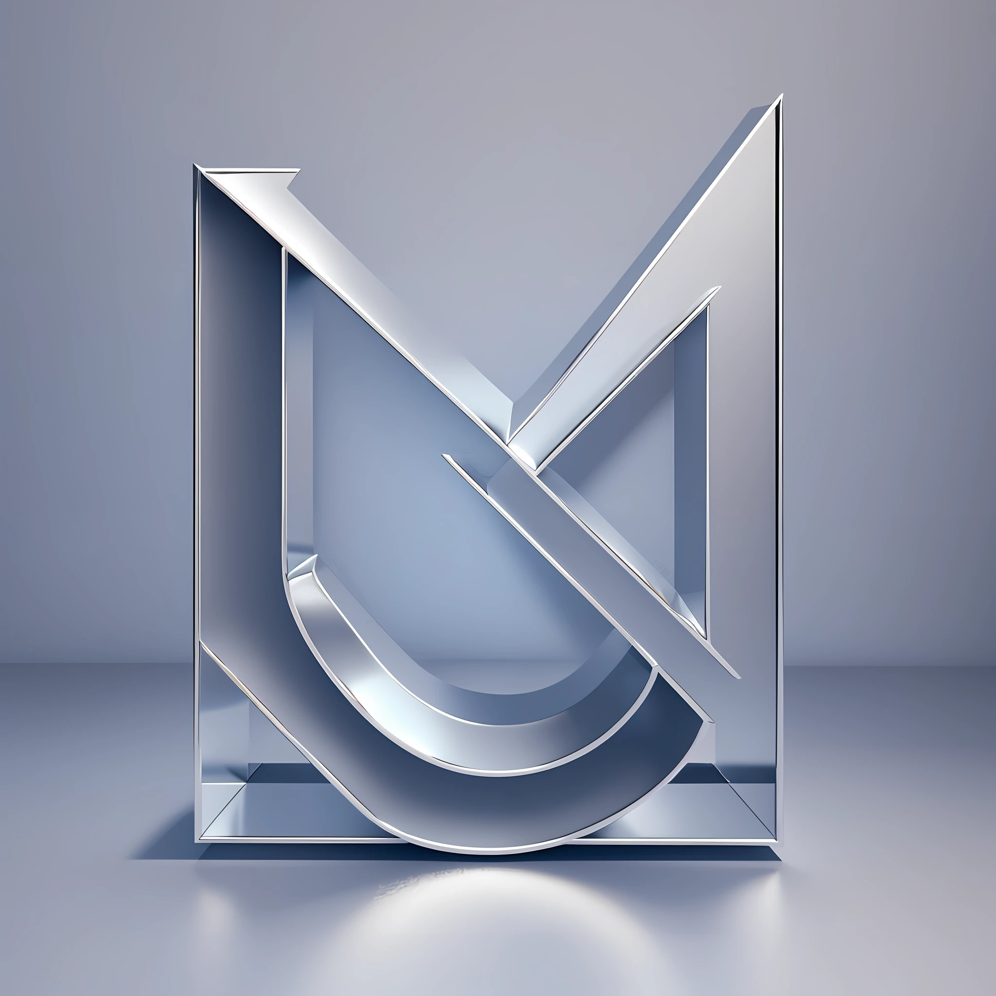 3d typography of the letter J, on a white background, chrome shiny texture, ridges, minimal --auto --s2