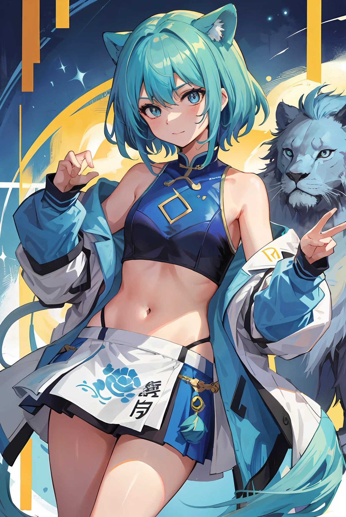 Blue Lion Gaokao Colorful display all over the body