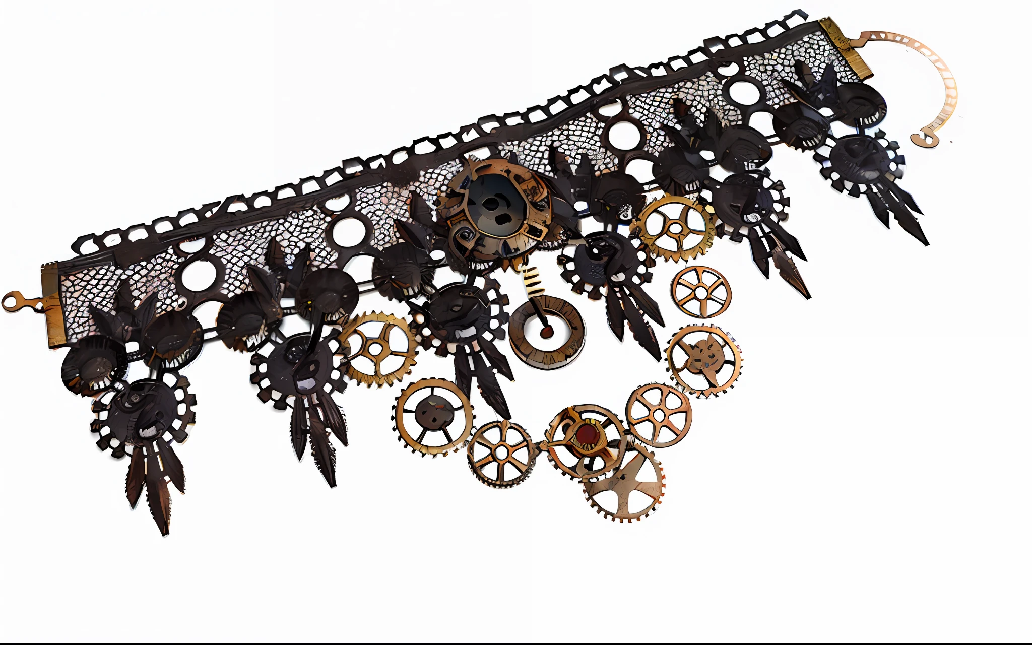 chocer, steampunk concept art, rusted metal, metallic textures, cogwheels, clockworks, leather details.