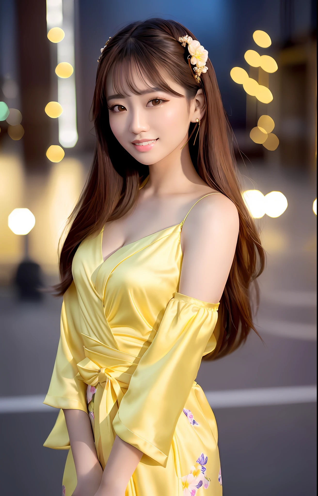 Arapei asian woman posing for photo in yellow dress, beautiful yellow woman, gorgeous young woman, beautiful woman, elegant yellow skin, beautiful young woman, popular on cgstation, girl, gorgeous chinese model, beautiful asian girl, popular on cgstation, asian girl long hair, golden silk, light yellow, yellow cloth, with necklace and earrings