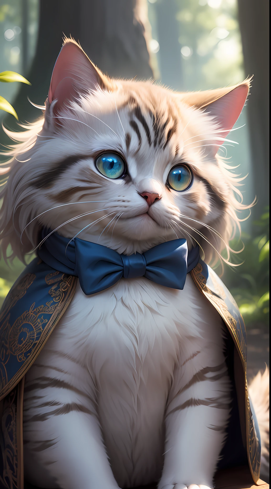 (Cinematic lighting, insane, stunning, dramatic),
Award-winning drawing of cute fluffy cat in costume and bow tie (sitting:1.1) on magic grebe in (enchanted mushroom forest:1.1) in (style-sylvamagic), (intricate details:1.2), beautiful eyes, sunlight, (high quality:1.2), fashionable on artstation, absurd, (close-up:1.1) (side:1.1),Cinematic lighting,spectacular lighting, relaxed facial expression, solo, shadows, close-up,depth of field in the distance,  photorealistic, real life, "Deep blue sky", "Bright colors", "Reduced highlight", "Polished reflections", "Rich landscapes", "Intricate details", "Macro portraits", "Textures close-up", "Macro landscapes", "Long exposures", "Silky sky", "Unearthly landscapes", "Dreamy portraits", (Style-Cat in a bow tie and tailcoat:1),Final Fantasy XVI, Canon EOS 6D Mark, IS...