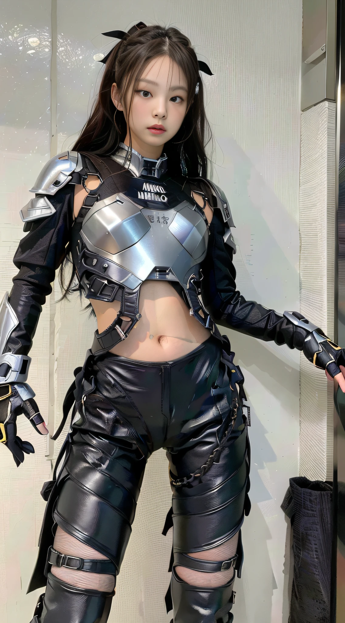 Black leather pants, complete