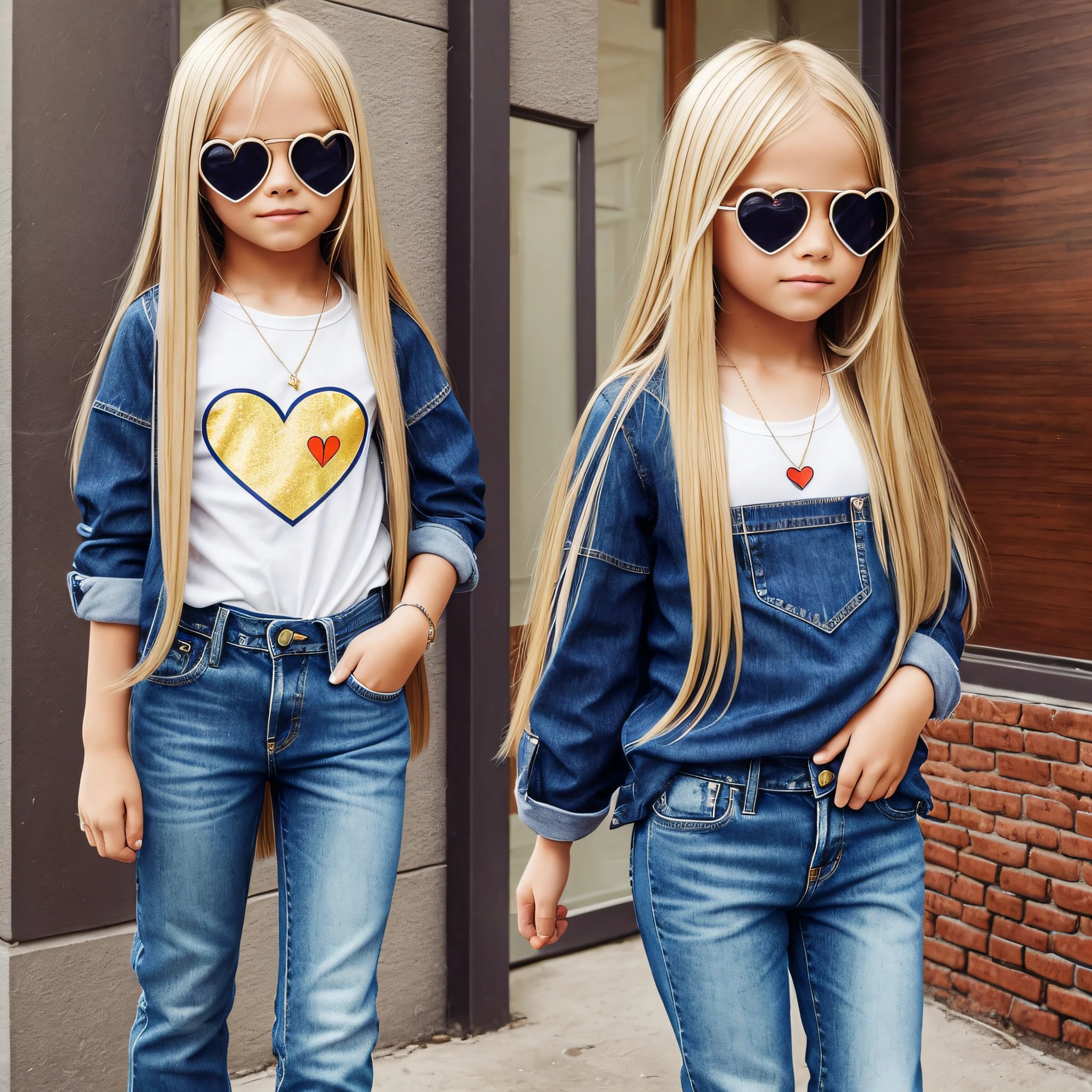 **-****-*** blonde girl with long straight hair with heart glasses. and fashion jeans. --auto --s2