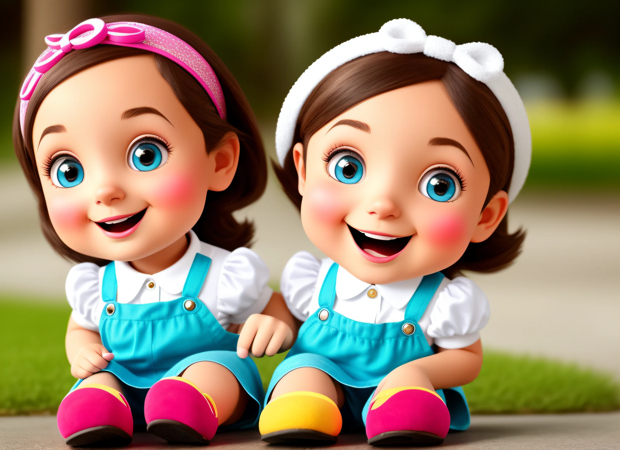 This cartoon character is cute and charming, with bright big eyes and a cute little nose. Its mouth is slightly open, revealing a row of sparkling white teeth. It has soft hair and crystal-clear skin, with cheeks full of youthful vitality. Its small and exquisite figure is dressed in colorful and creative clothing, often with cute accessories such as hair clips, bags, or shoes. It is always full of energy and curiosity, emitting a warm and joyful aura that makes people feel infinitely close and fond of it.