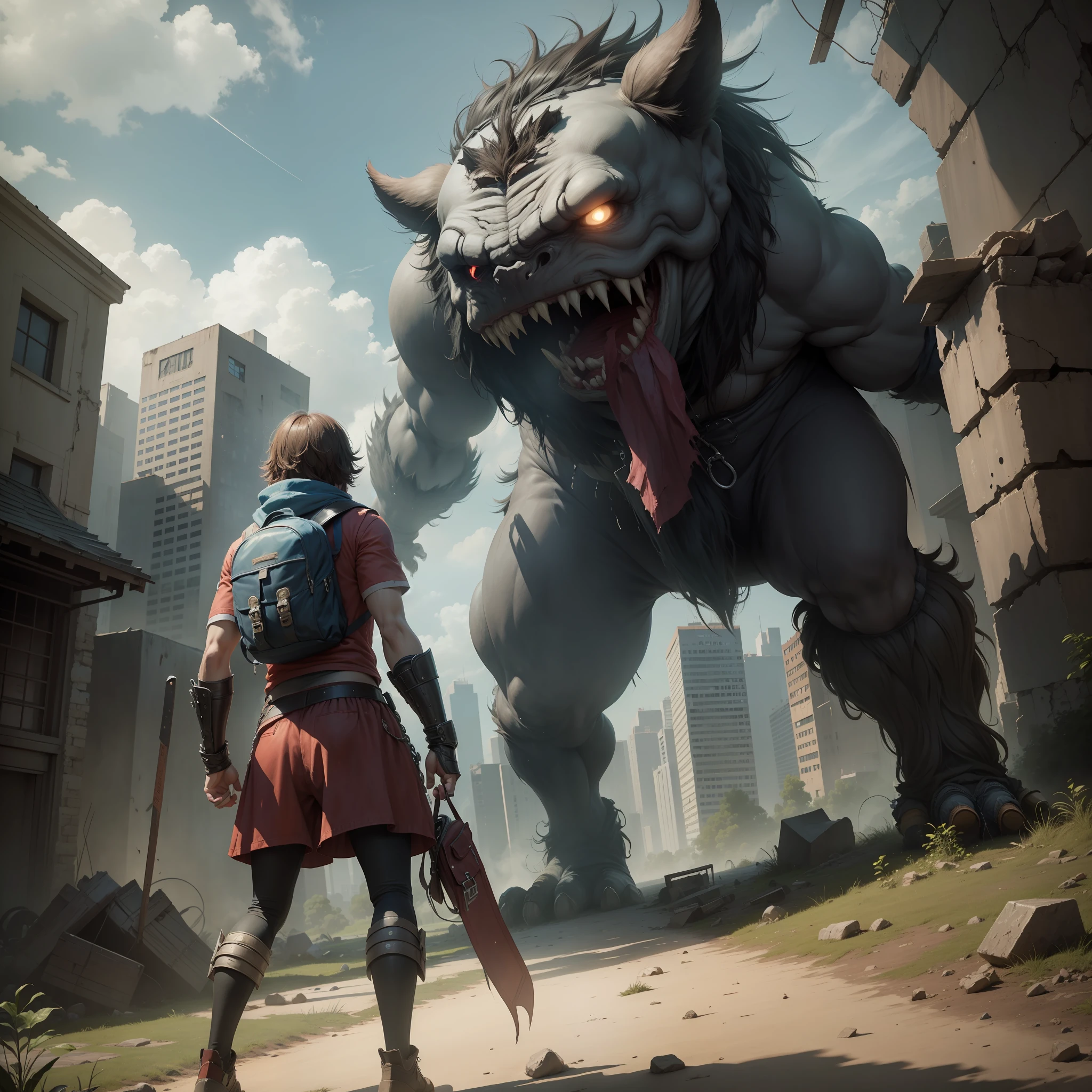 The teenager defeats the monster alone Pants, ruins --auto --s2