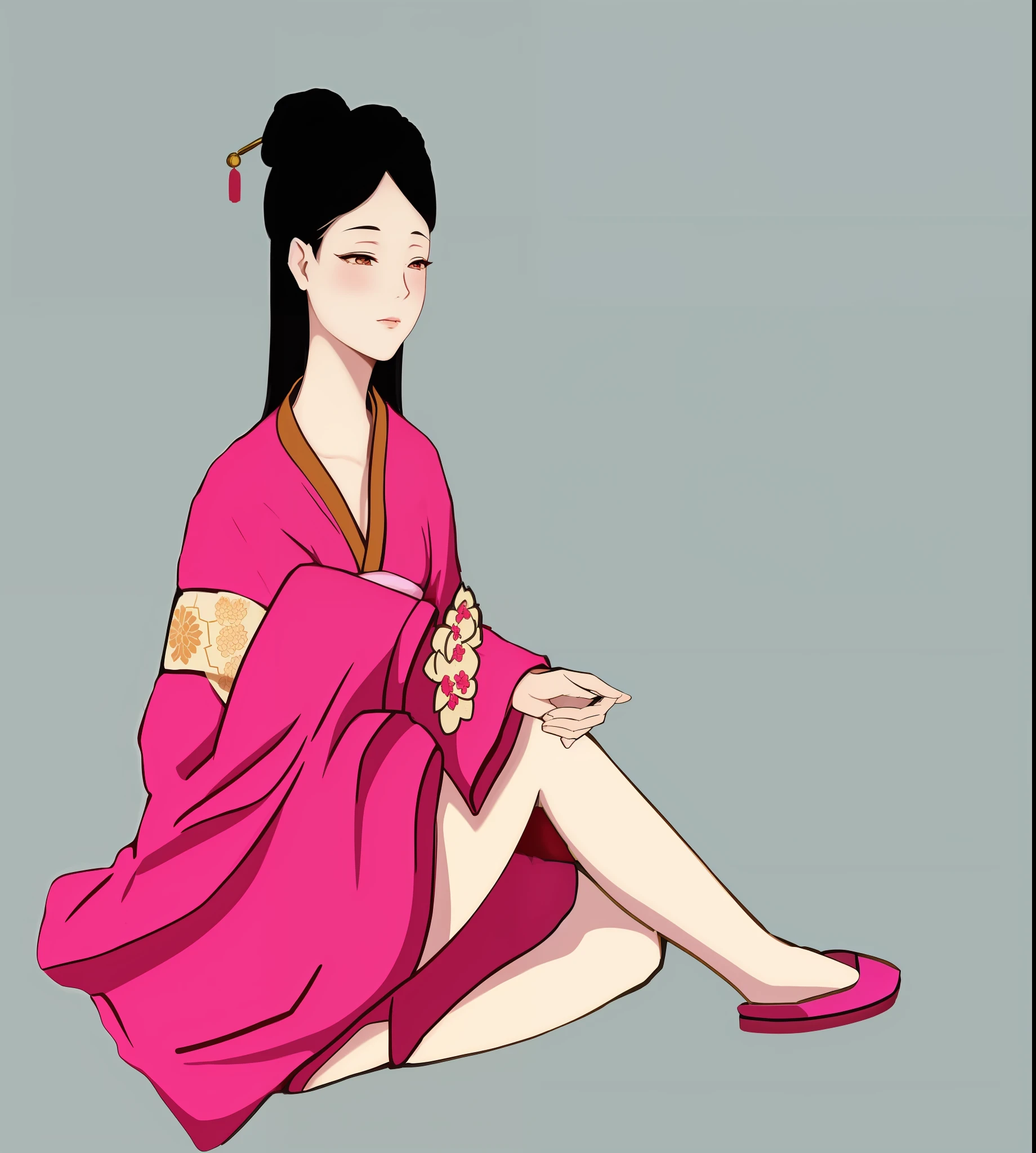 arafed woman in a pink kimono sitting on the ground, palace , a girl in hanfu, ancient chinese princess, ancient asian dynasty princess, inspired by Yun-Fei Ji, chinese princess, wearing ancient chinese clothes, chinese empress, inspired by Yun Du-seo, inspired by Tawaraya Sōtatsu, chinese girl, lovely languid princess