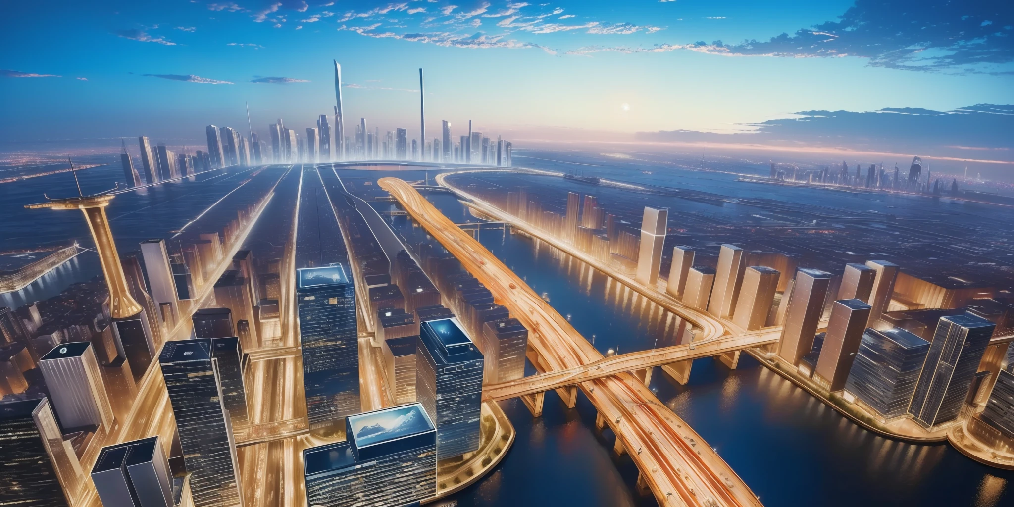 (((Masterpiece)),Best Quality, (8K, Best Quality, Masterpiece:1.2), Ultra Detailed, Illustration, Big Scene, Big City, Science Fiction, Floating City,,Crowd,