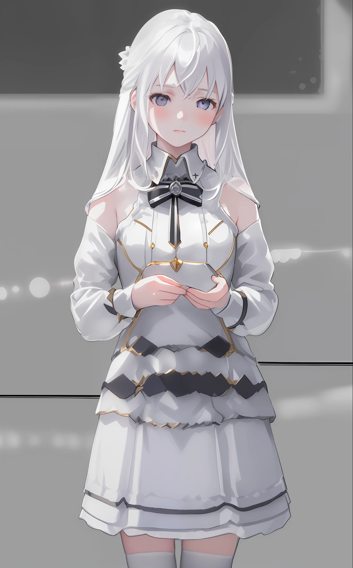 1 girl, full body, indistinct, detailed clothes,white tights, indistinct, casual white shirt, (delicate illustration:1.4),(masterpiece:1.0), (best quality:1.4), (ultra highres:1.2), (photorealistic:1.4), (8k, RAW photo:1.2), (soft focus:1.4), (18yo:1.3), (sharp focus:1.4), detailed beautiful face