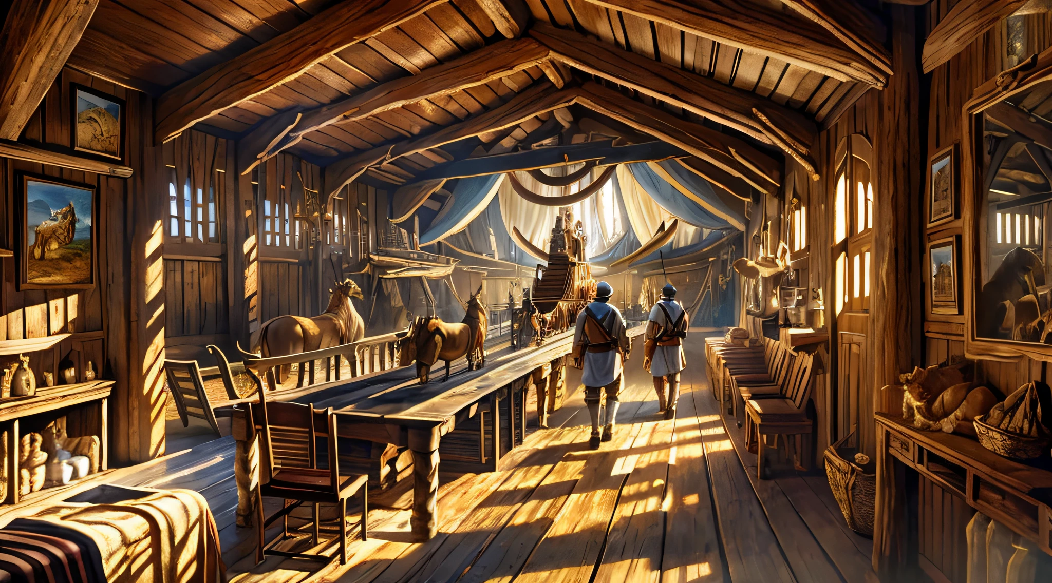 masterpiece, best quality, Noah's ark, with animals embarking in pairs, while Noah and his family watch with hope, extremely detailed CG unit wallpaper 8k, intricate details, best ratio four fingers and a thumb, clothes from the time of biblical times of the Old Testament, late, better light and shadow, serious, ointment, depth of field --auto --s2