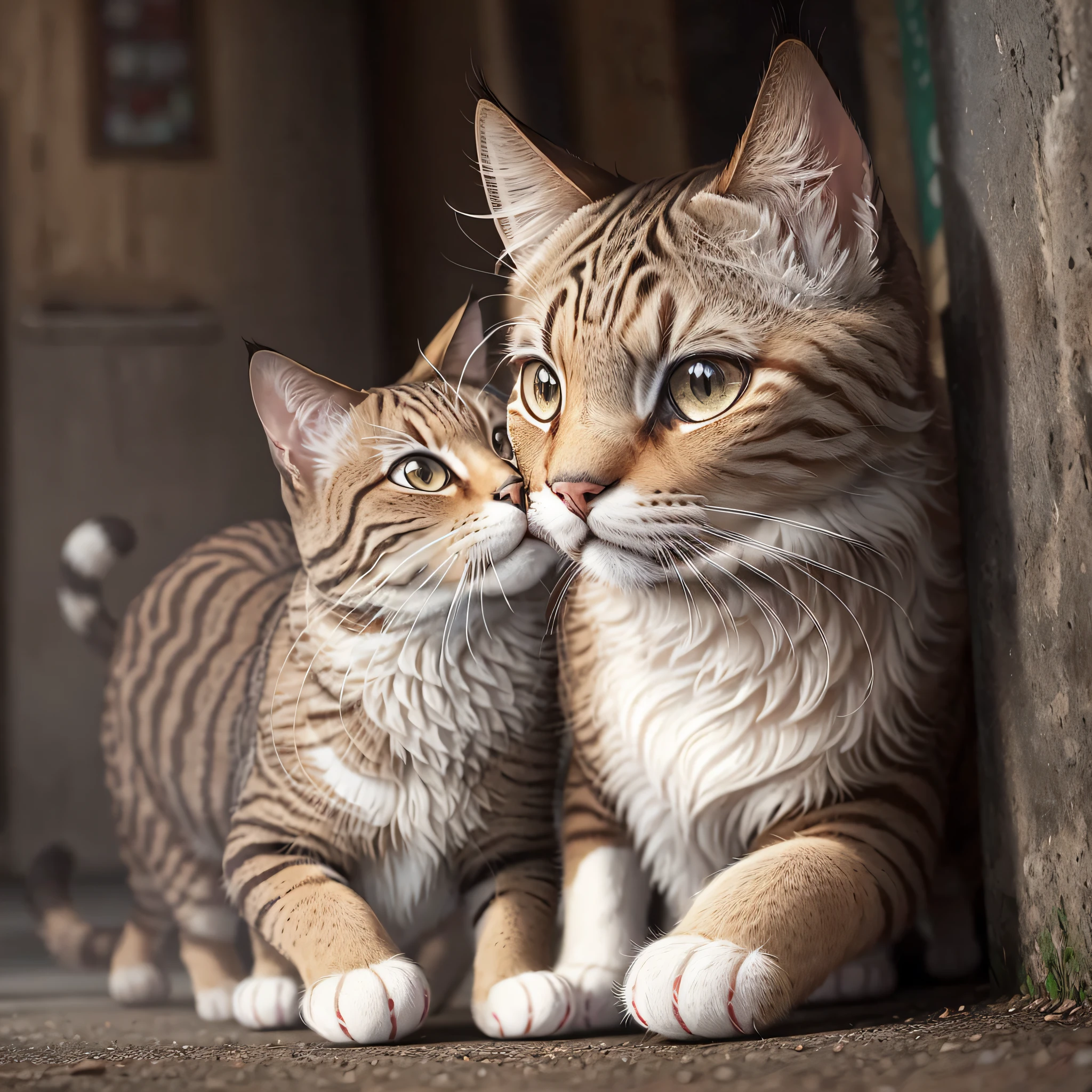 Gato peludo, face-to-face, Social realism, HD --auto --s2