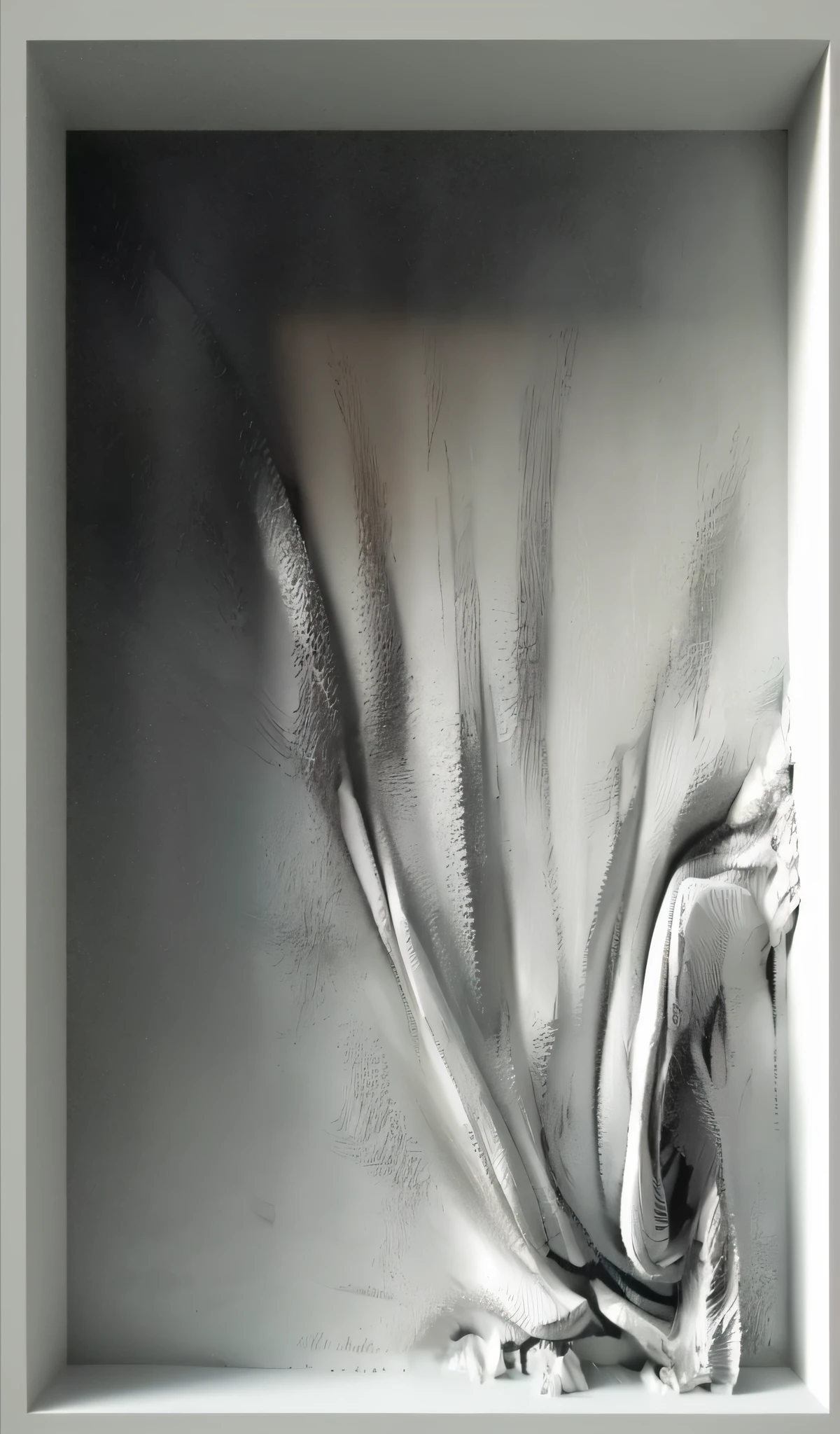 Abstract white fluid, abstract liquid acrylic art, etching relief, fluid simulation, screen melting, abstract 3D artwork, abstract painting. 8K, intricate flow paint, pouring painting art