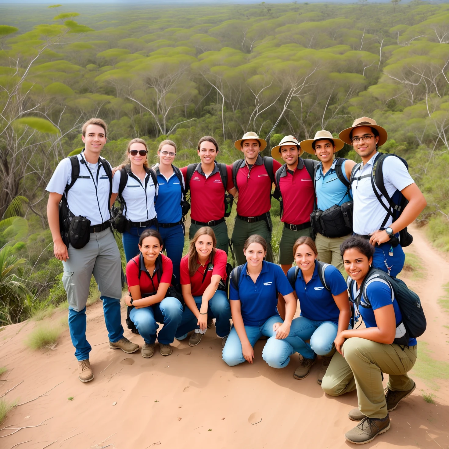 Figure depicting a group of adventurous scientists in the Chapada Diamantina