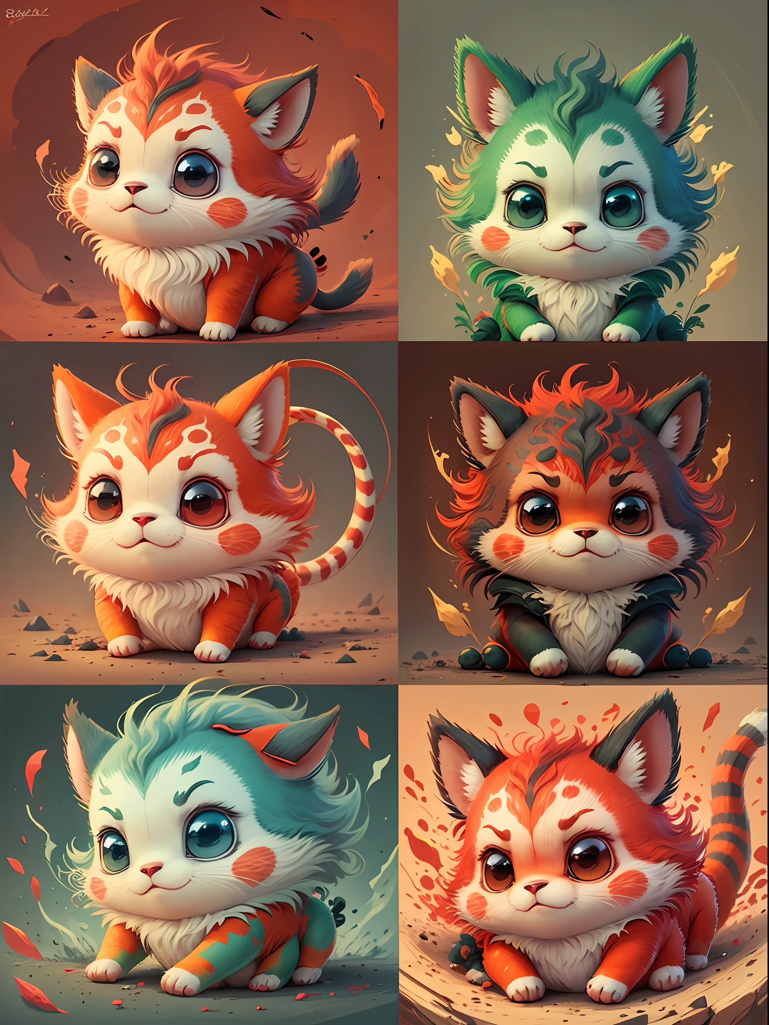 Red cute cartoon image animal --auto --s2