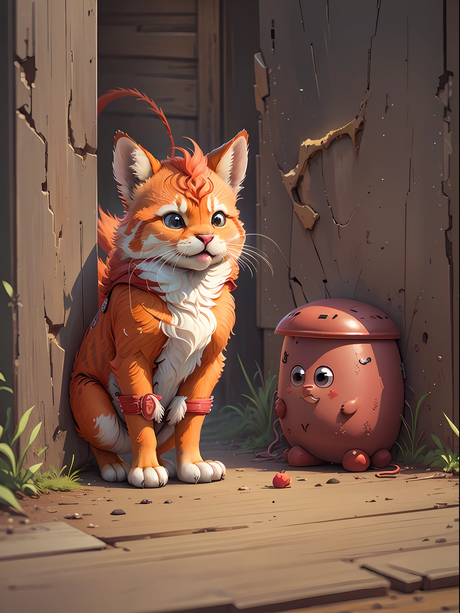 Red cute cartoon image animal --auto --s2