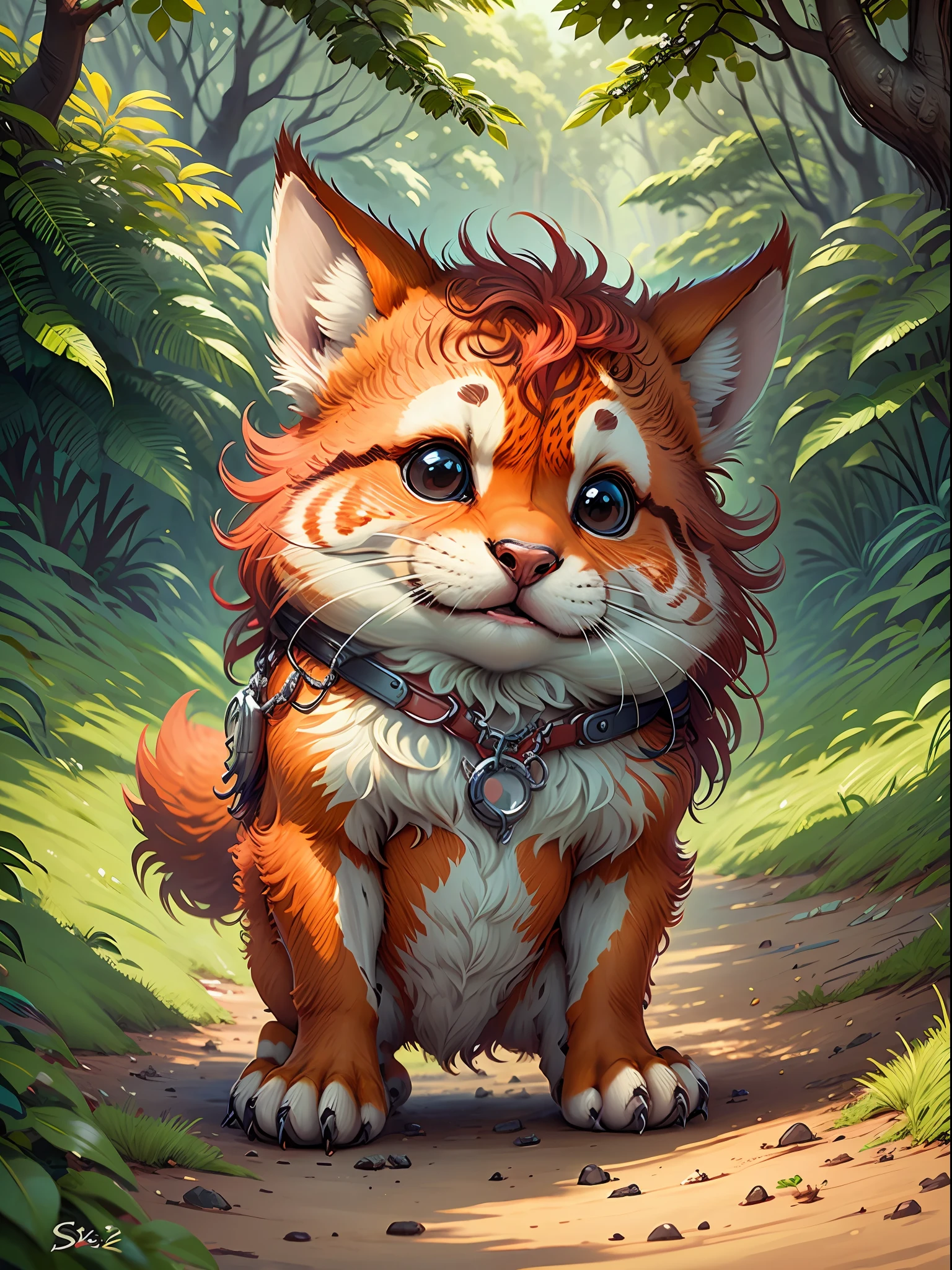 Red cute cartoon image animal --auto --s2