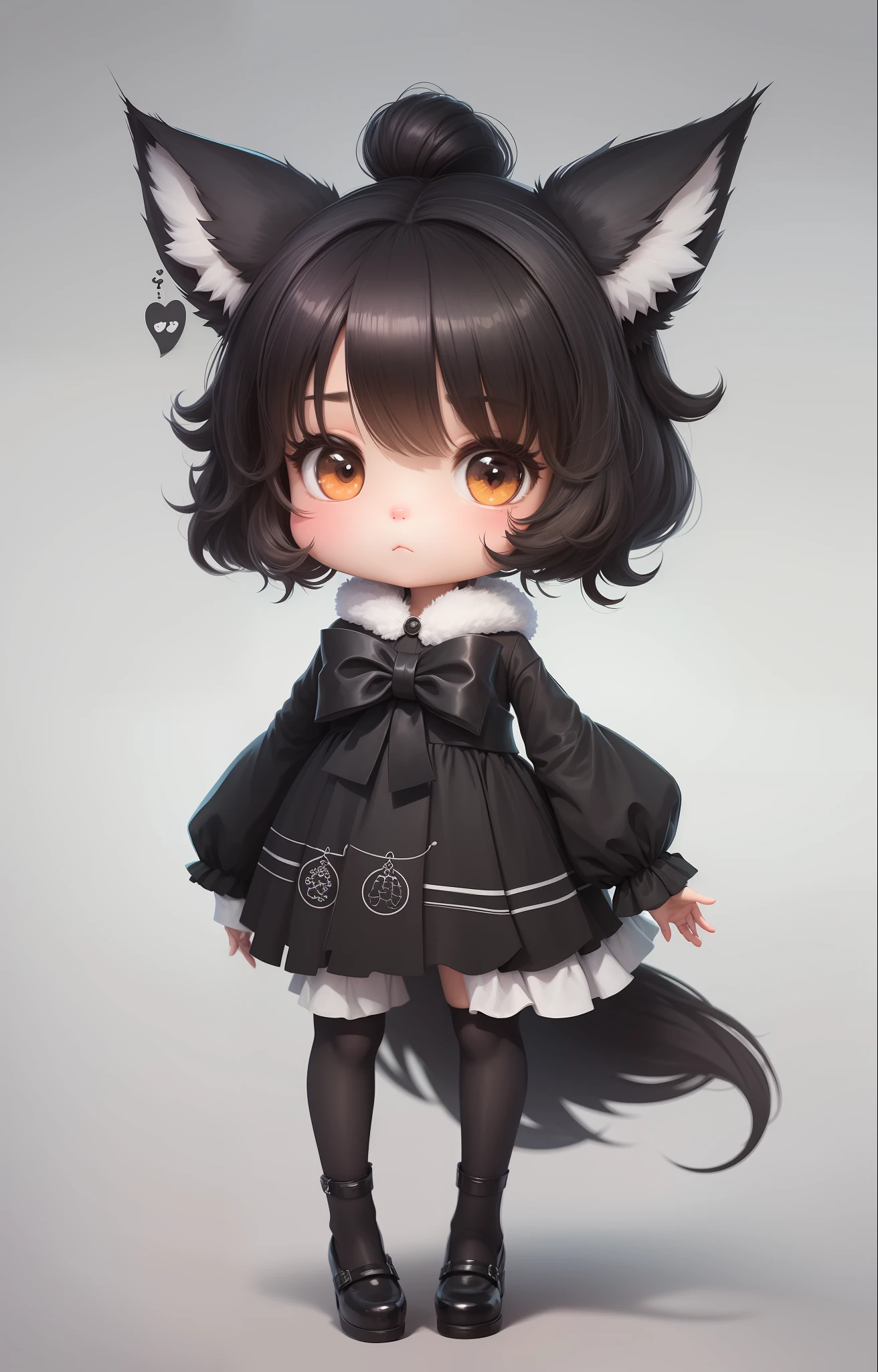 a drawing of a girl with a cat ears and a dress, extremely fine ink lineart, lineart, thick lineart, thick black lineart, clean lineart, simple lineart, girl with fox ears, female furry mini cute style, clean anime outlines, line art!!, anime style drawing, cute anime catgirl, perfect lineart