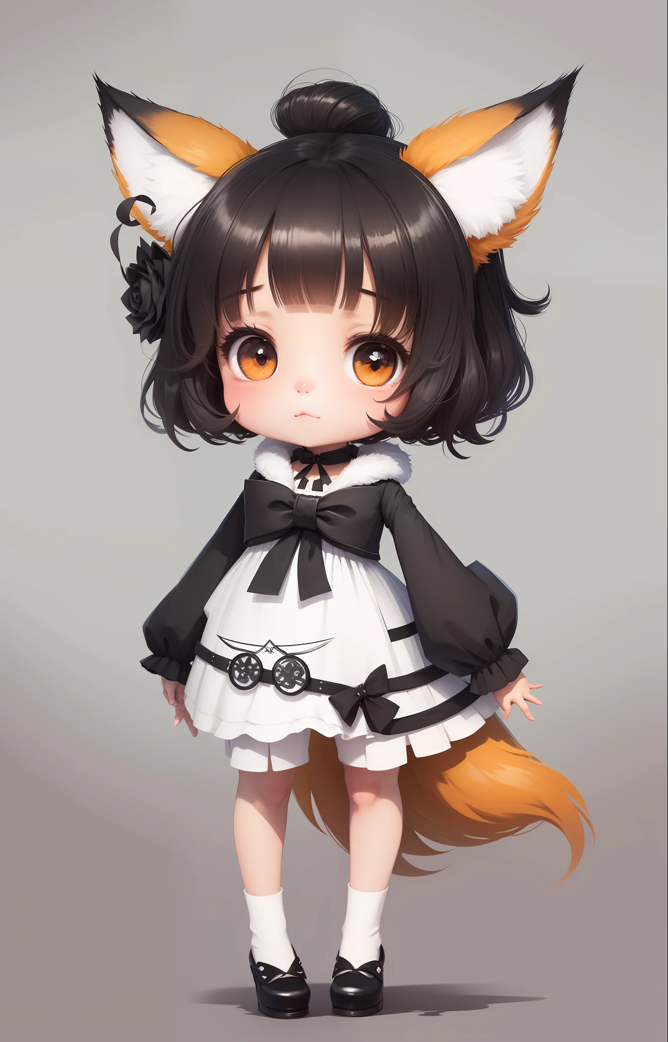 a drawing of a girl with a cat ears and a dress, extremely fine ink lineart, lineart, thick lineart, thick black lineart, clean lineart, simple lineart, girl with fox ears, female furry mini cute style, clean anime outlines, line art!!, anime style drawing, cute anime catgirl, perfect lineart