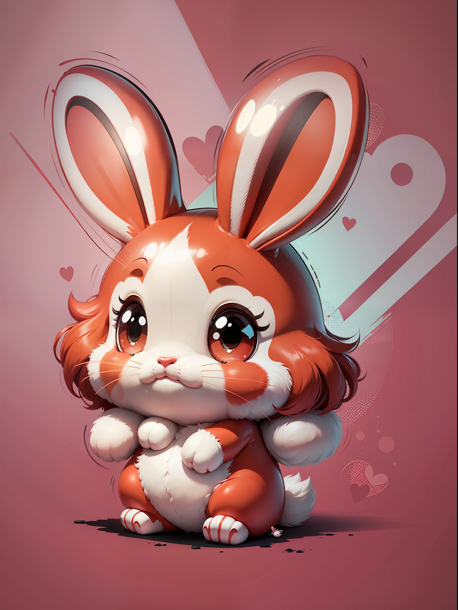 Red cute cartoon image bunny mascot --auto --s2