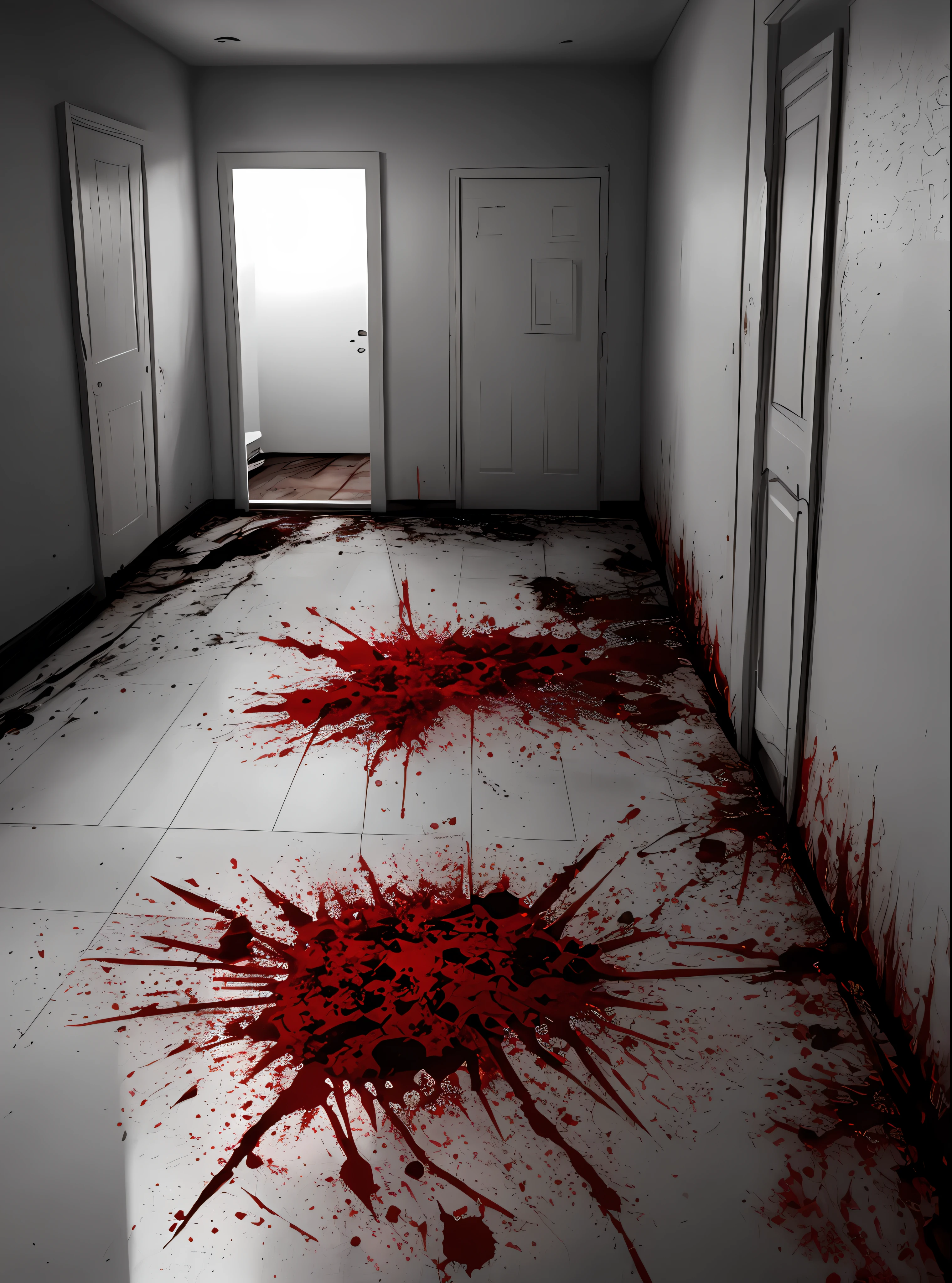 Bloody crime scene, realistic, murder, appartmentultra hd, ultra detail, good lighting