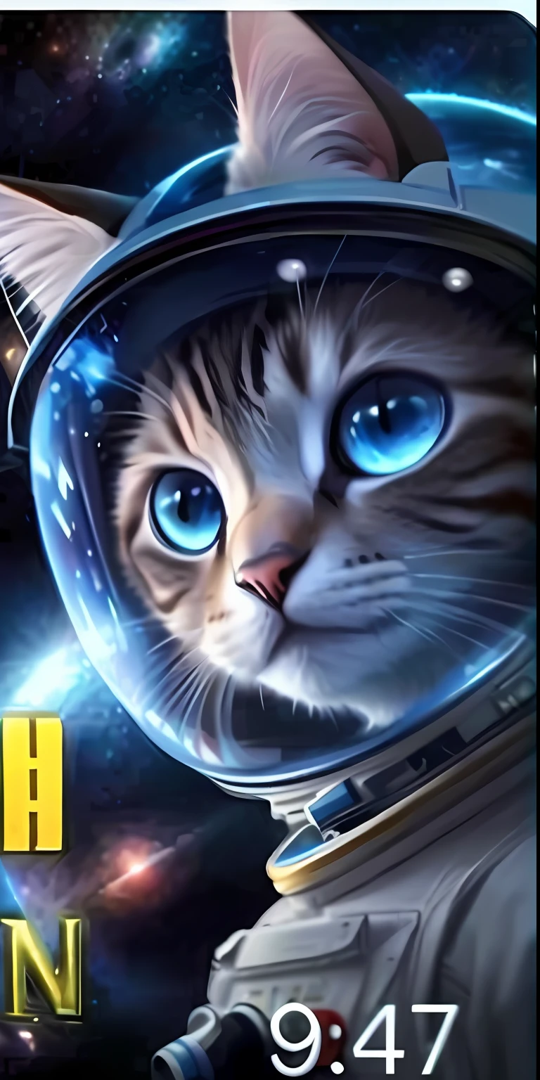 a close up of a cat in a space suit with a clock, space cat, cat in space, astronaut cat, kittens in outer space, cat summons a spaceship, planet of the cats, cat from the void, cat summoning a spaceship, space molly, in space, cat theme logo, space, 8k trending, world boss kitten, found in space