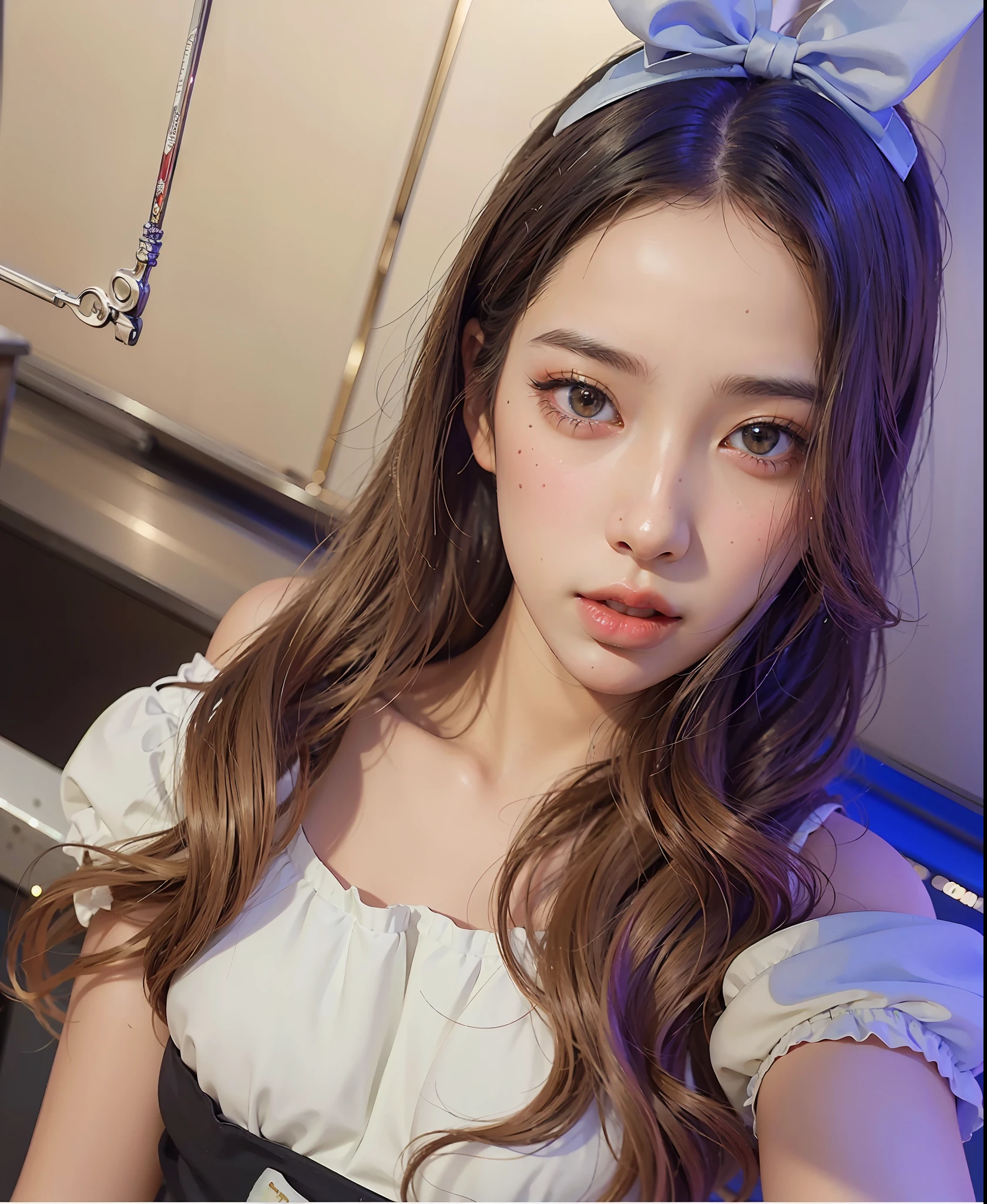 High quality, beautiful delicate and vivid female photos, portraits of beautiful women in kitchen situations, 8K high resolution with selfies, Instagram model and Artgerm fan art, anime-style female characters, watercolor style Bowater art style, beautiful female model digital art, 🤤 @mariomaniacdude, Frank Franzeta's statue of Saki-chan.