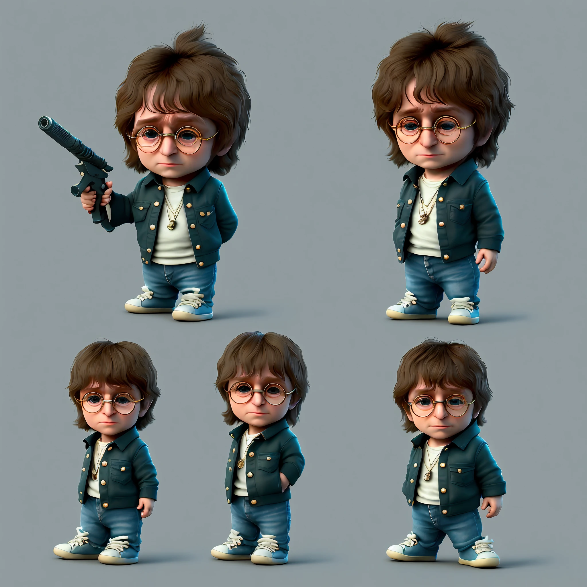 cbzbb, john lennon, character, cute, small, beautiful, deviant art, trending art station, digital art, detailed, cute, realistic, humanoid, character, tiny, cinematic sho, movie lights, elon musk, looks happy
