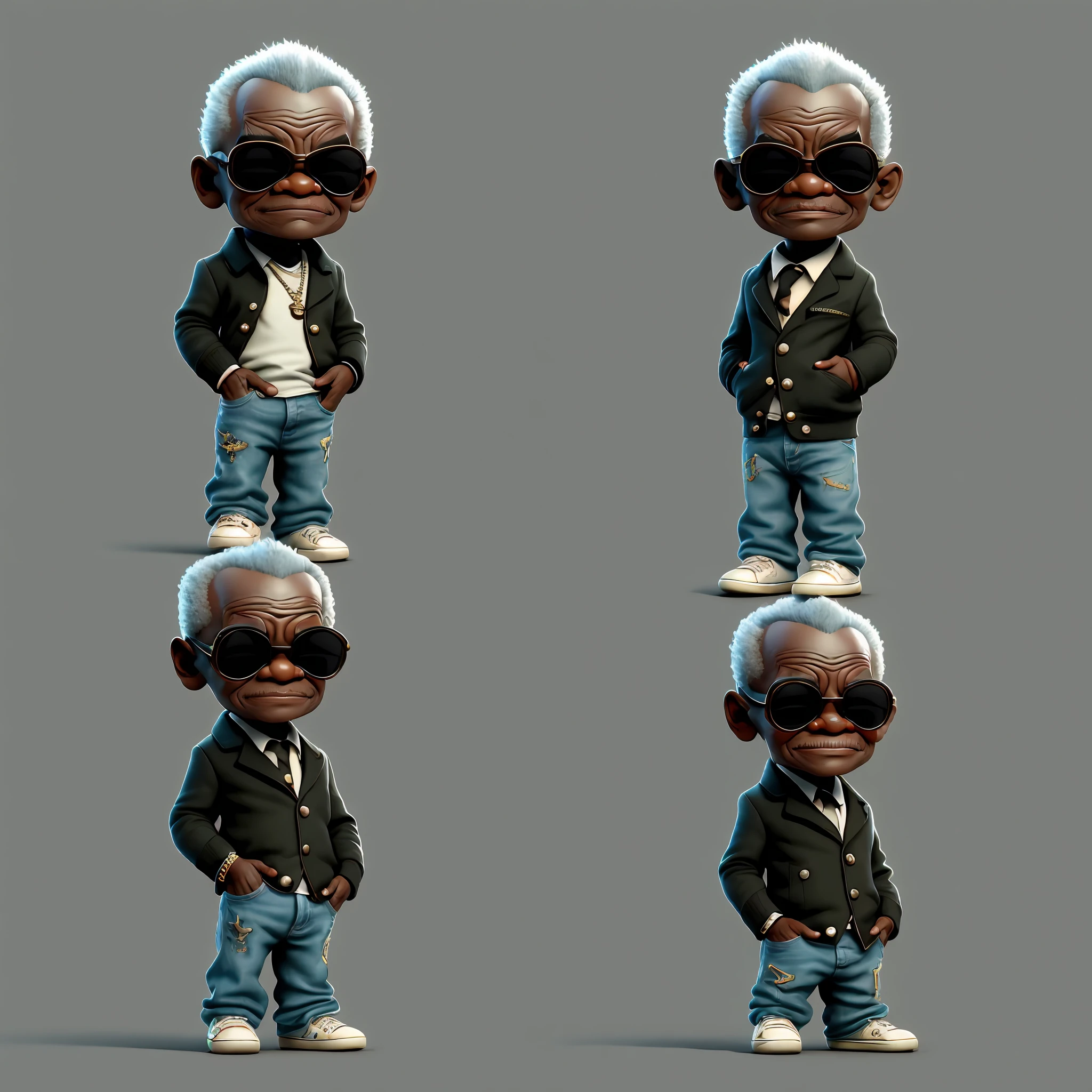 cbzbb, Ray Charles, single, full body, character, cute, small, beautiful, deviant art, trending art station, digital art, detailed, cute, realistic, humanoid, character, tiny, cinematic sho, cinematic lights, Ray Charles, looks happy