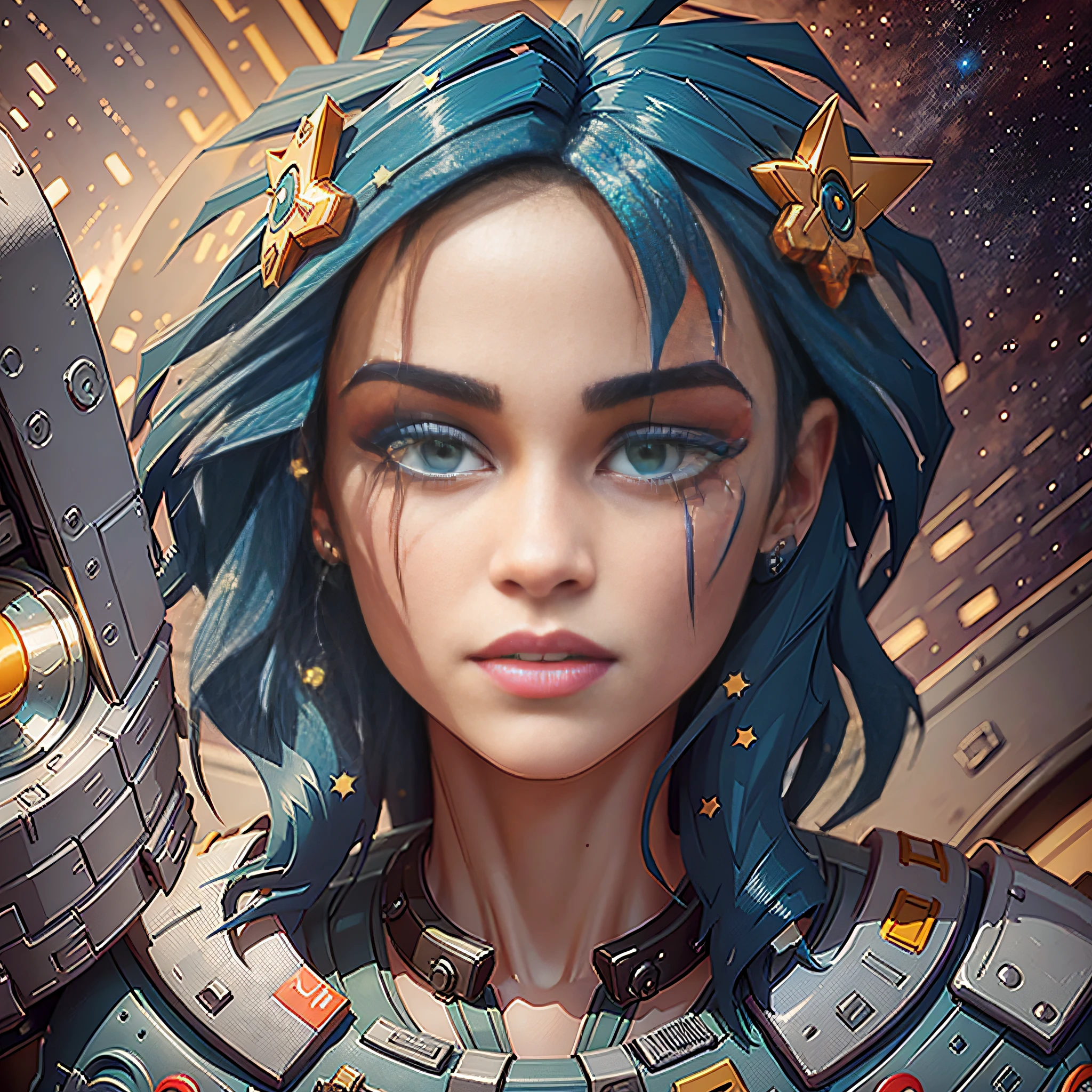 Highly detailed RAW color Photo, beautiful young girl in space suit, (detailed skin), (detailed lips), (detailed eyes), (space:1.4), smoke, (space setting) (detailed face), midriff exposed, small thong, detailed eyes, chromatic aberration, depth of field, soft lighting, masterpiece, best quality, intricate, (bloom:0.7), (from below:1.4), low angle, particle effects, raytracing, tone mapped, highly detailed, concept art, smooth, sharp focus, dramatic lighting, highly detailed artwork, cinematic, hyper realistic painting, trending on Artstation, 8K, incredible shadows, realistic, (highly detailed background:1.2), art by midjourney