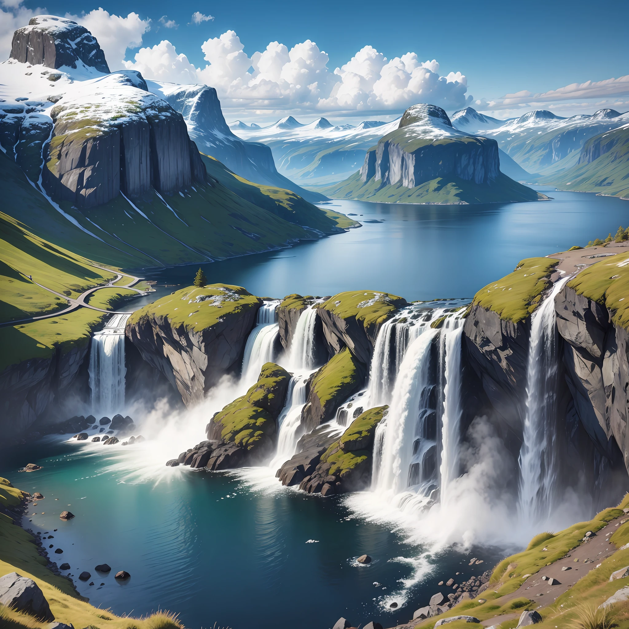 landscape, high quality, ultra realistic, Norway, local, waterfall --auto --s2