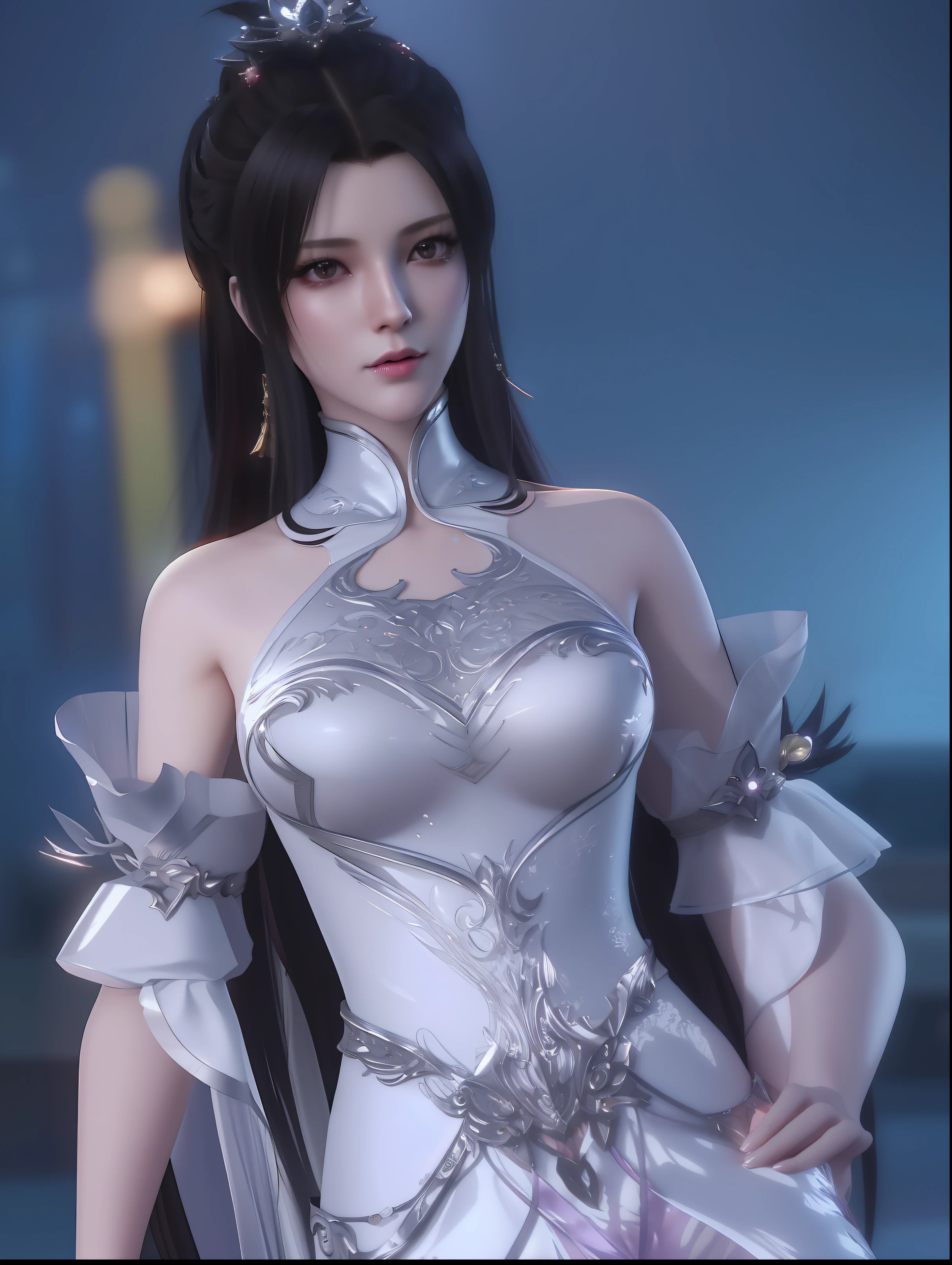 a close up of a woman in a red dress with long hair, beautiful alluring anime woman, a beautiful fantasy empress, inspired by Du Qiong, seductive tifa lockhart portrait, ((a beautiful fantasy empress)), seductive anime girl, beautiful anime woman, glamorous tifa lockheart, beautiful avatar pictures, mai shiranui, lady in pink armor, tifa, (lingerie:1.2), photo realistic, upon_body, tyndall effect, photorealistic, dark studio, rim lighting, two tone lighting, (high detailed skin:1.2), 8k uhd, dslr, soft lighting, high quality, volumetric lighting, candid, Photograph, high resolution, 4k, 8k, Bokeh, breast out, (nude:0.9), (purple eyes color),