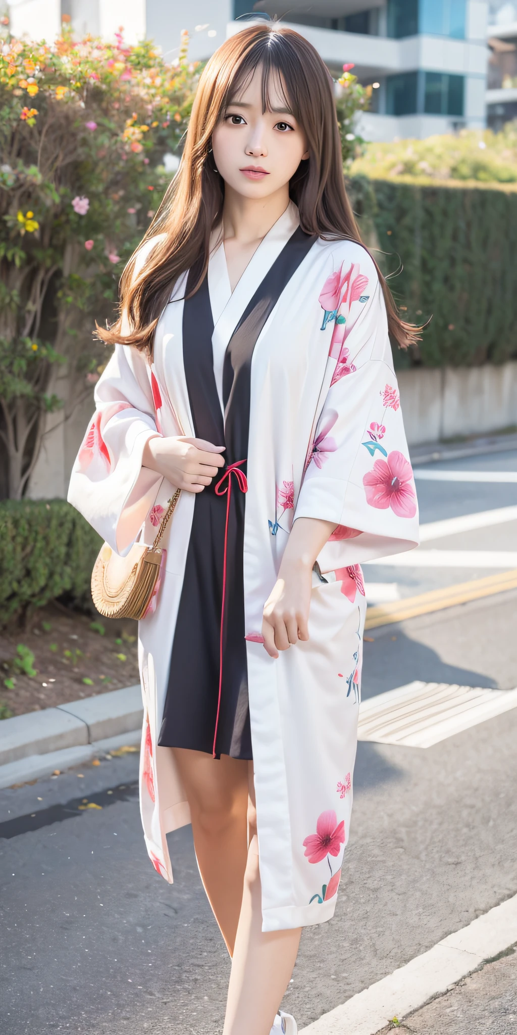 mix4, 20d, Solo, long_hair, Nanase Nishino, Haruka Kaki, Kimono, Japanese clothing, (8K, RAW photography, best quality, masterpiece:1.2), (realistic, photorealism:1.37), professional lighting, photon mapping, radiosity, physically based rendering