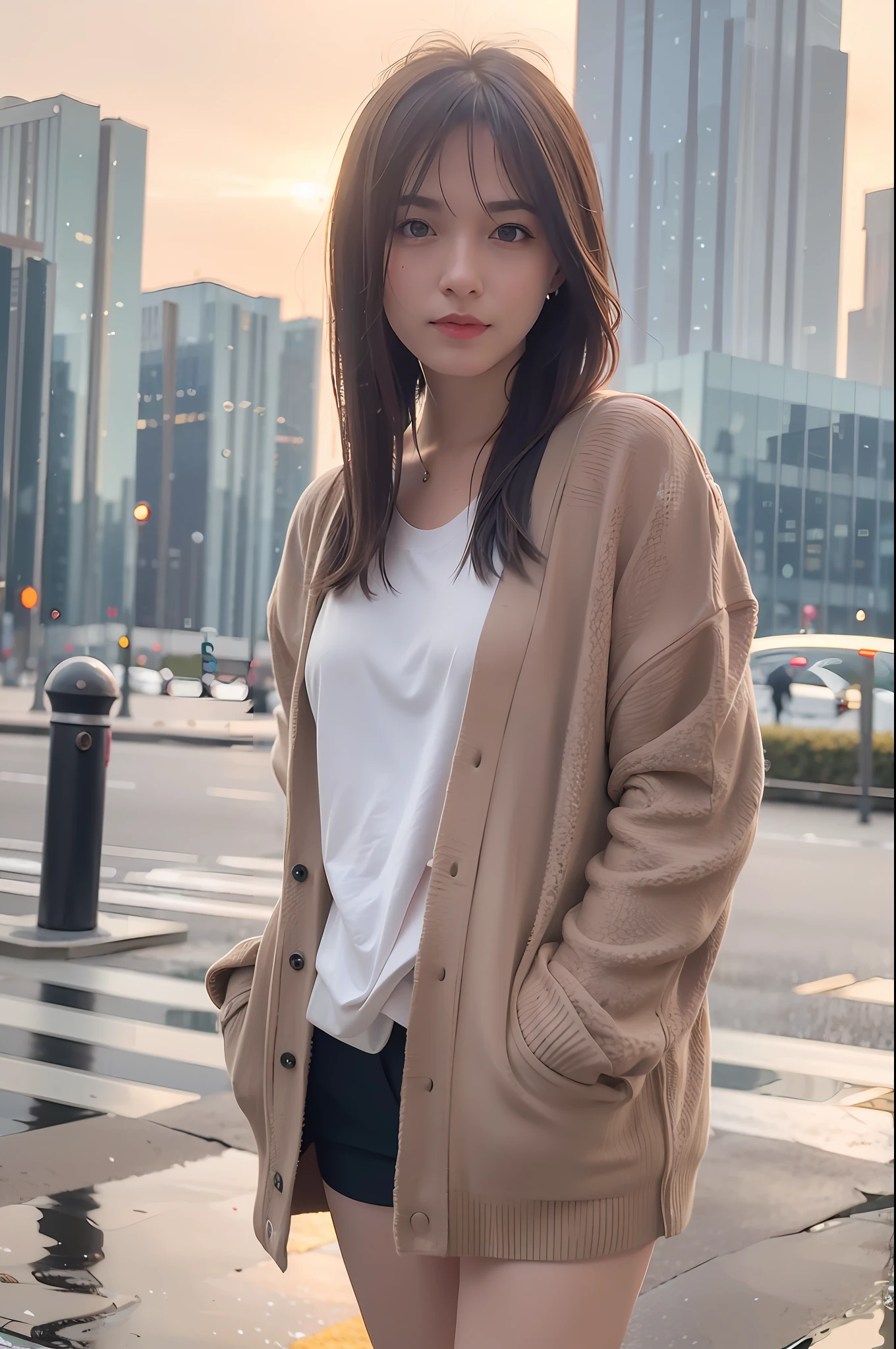 mix4,(8k, RAW photo, best quality, master:1.2), (realistic, photo-realistic:1.37),1girl,cute,cityscape,night,rain,wet,professional lighting,photon mapping,radiosity,physically-based rendering ,