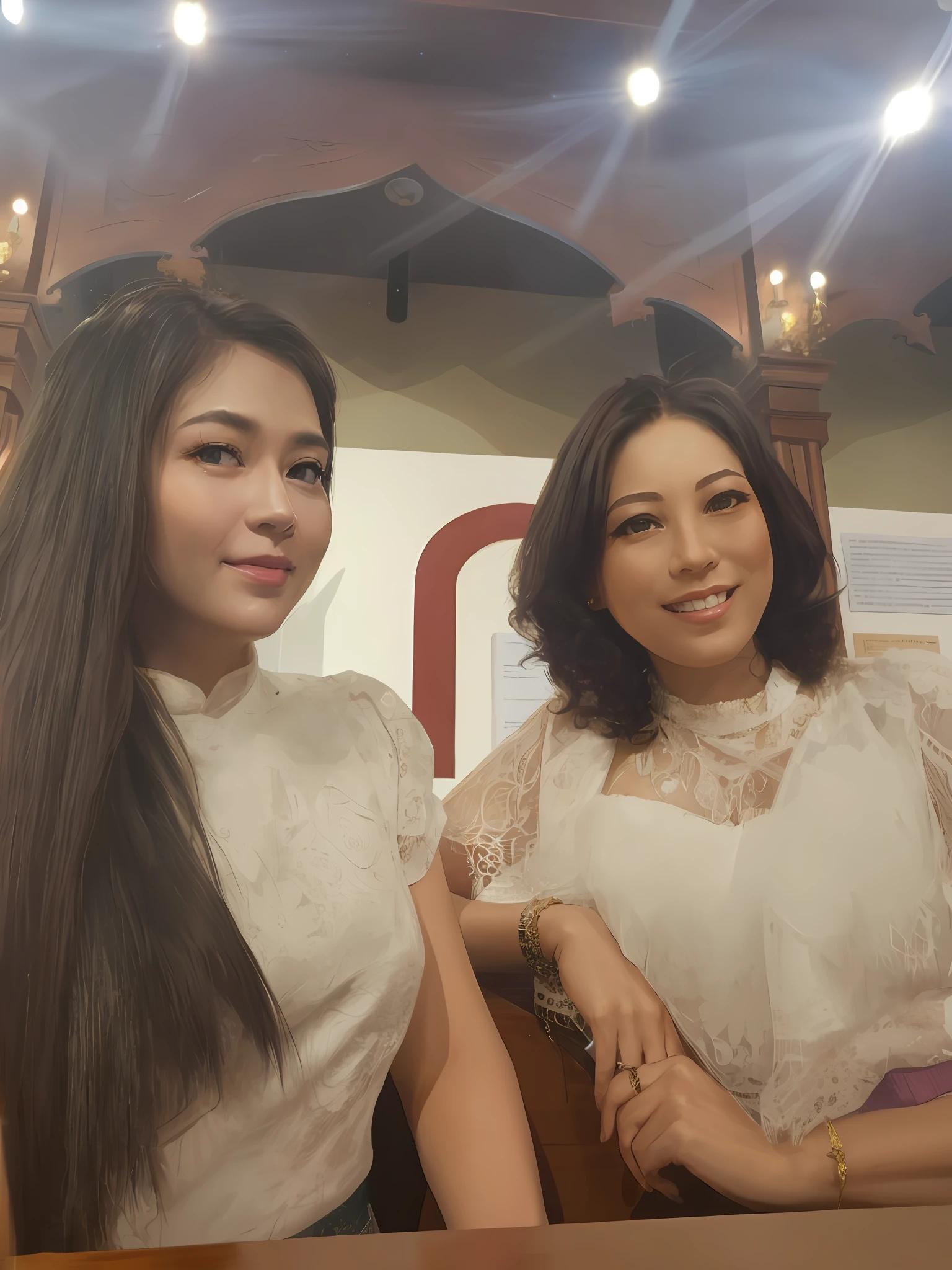 8k portrait of beautiful cyborg with brown hair, intricate, elegant, highly detailed, majestic, digital photography, art by artgerm and ruan jia and greg rutkowski surreal painting gold butterfly filigree, broken glass, (masterpiece, sidelighting, finely detailed beautiful eyes: 1.2), hdr, mature woman, studying, gold bracelet, diamond pendant,