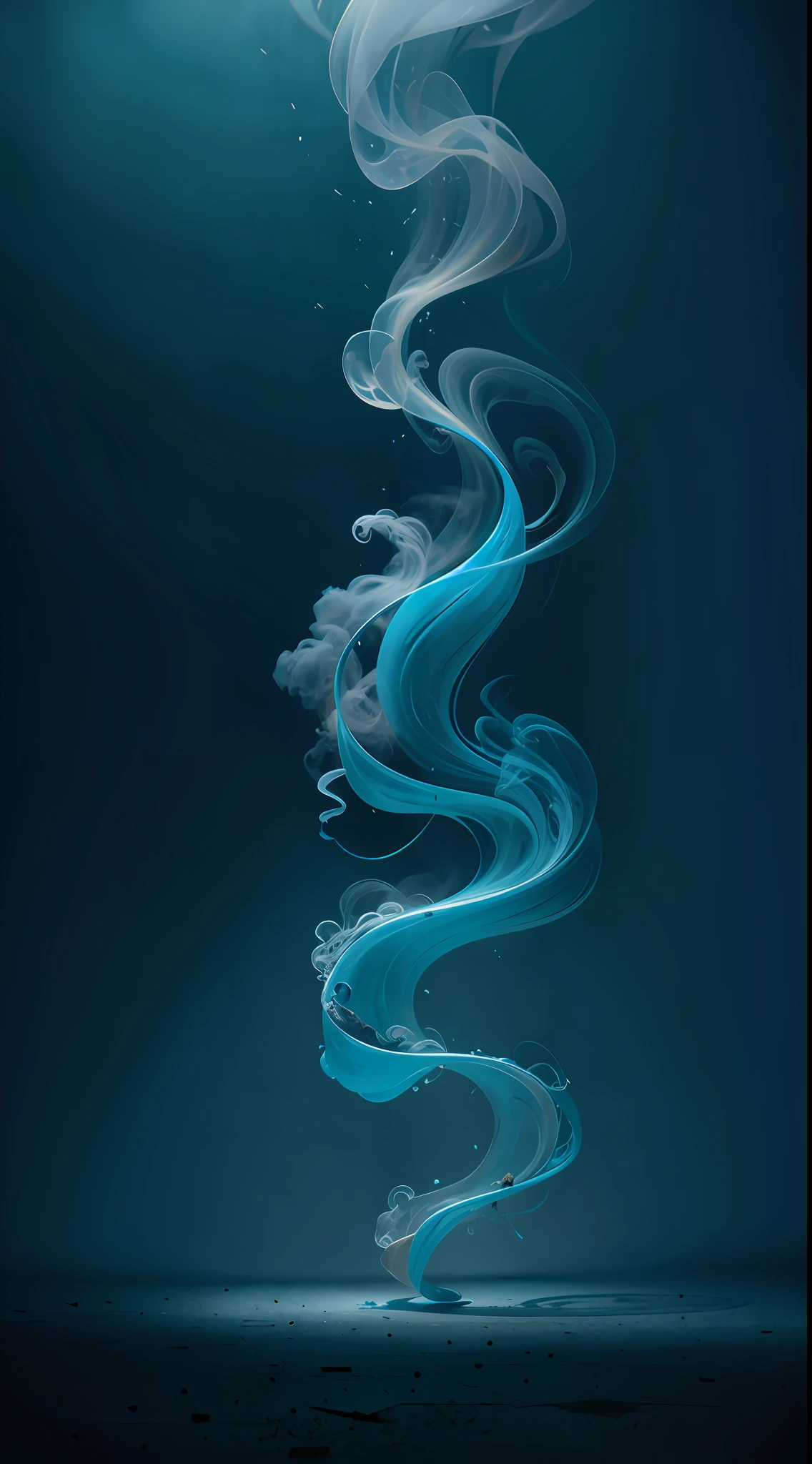 Blue, smoke, haunting, drifting, ancient, mysterious, liquid, Bauhaus art, theatrical lighting, high resolution