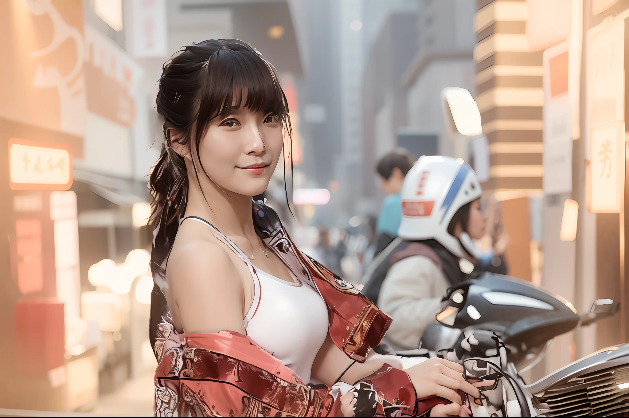 there is a woman that is standing next to a bike, chinese girl, korean girl, beautiful south korean woman, beautiful young korean woman, gorgeous young korean woman, a young asian woman, a cute young woman, young asian girl, cute young woman, young and cute girl, korean woman, attractive girl, beautiful asian girl, chinese woman, an asian woman, asian girl