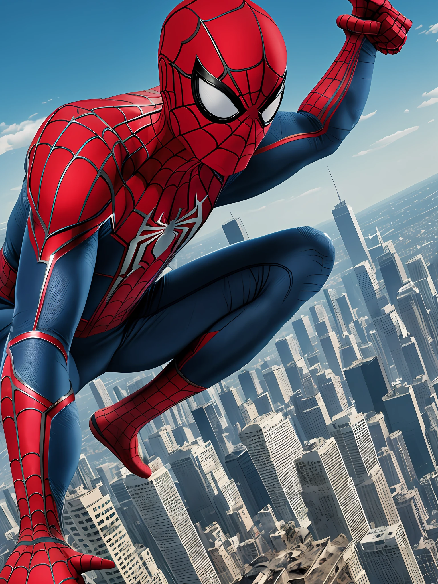 Spider Man on top of a ruined building in 4 K --auto --s2