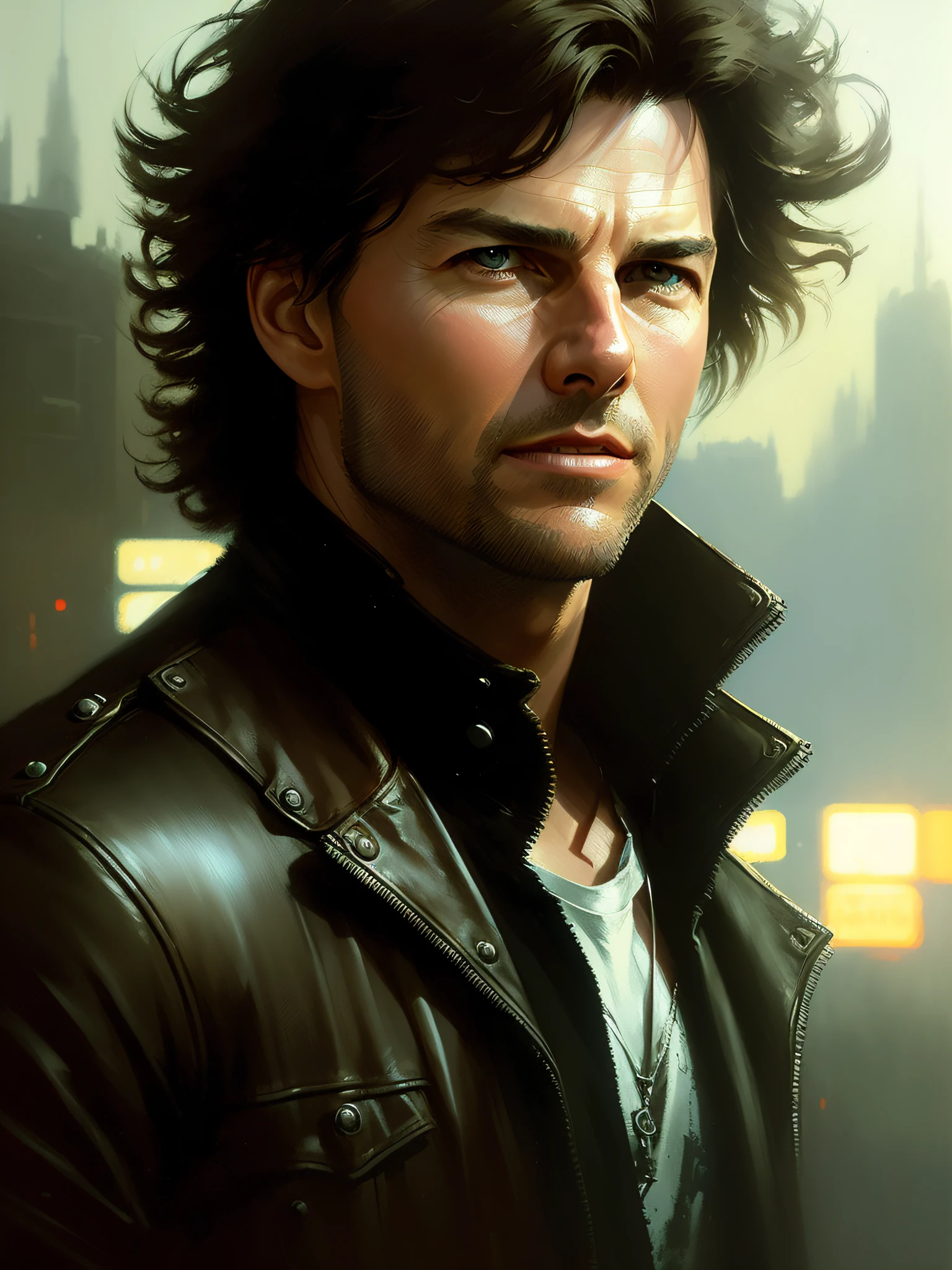 Tom Cruise of big hair, vhs effect, (poster: 1.2), poster on the wall, nostalgia, movie poster, (skin texture), intricately detailed, fine details, hyperdetailed, ray tracing, subsurface scattering, diffuse soft lighting, shallow depth of field, by (Oliver Wetter) majestic professional oil painting by Ed Blinkey, Atey Ghailan, Studio Ghibli, by Jeremy Mann, Greg Manchess,  Antonio Moro, trend at ArtStation, trend at CGSociety, Intricate, High Detail, Sharp Focus, Dramatic painting and photorealistic art of (greg rutkowski:1.4), bokeh