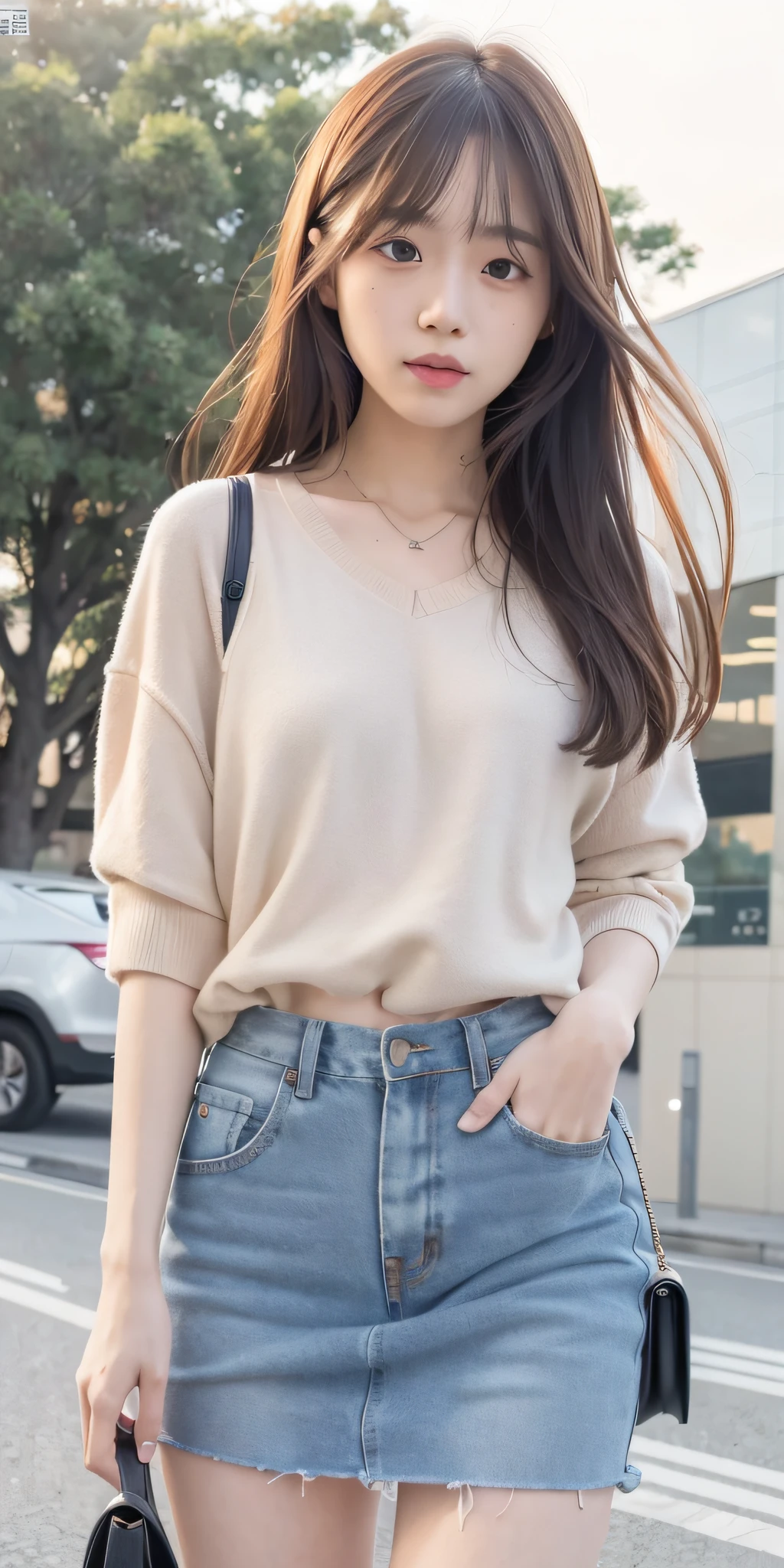 mix4, 20d, Solo, long_hair, Nanase Nishino, Haruka Kaki, Plain clothes, Everyday wear, (8K, RAW photography, best quality, masterpiece:1.2), (Realistic, Photorealistic: 1.37), Professional Lighting, Photon Mapping, Radiosity, Physically Based Rendering