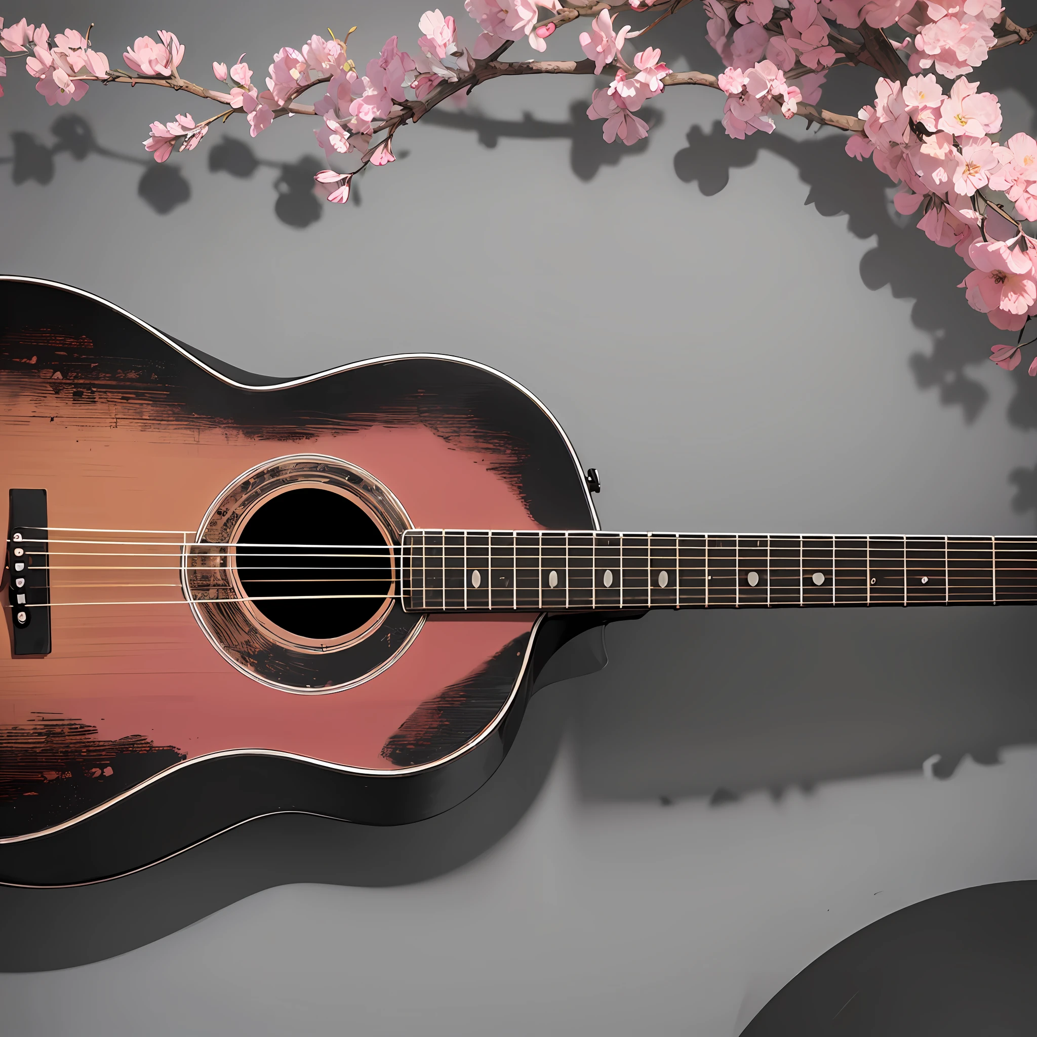 ((high quality)), ((masterpiece)), 8k, guitar, monochrome, digital art, pink, vintage --auto --s2