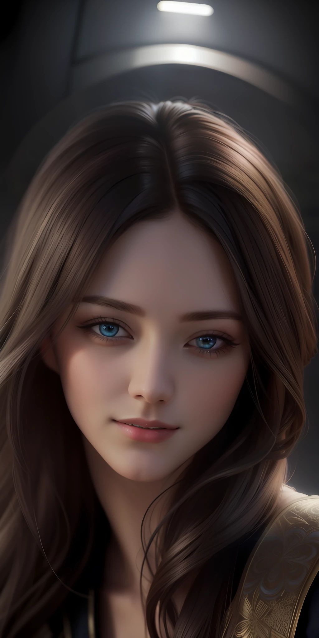 a woman with long hair and blue eyes posing for a picture, 8 k realistic digital art, soft portrait shot 8 k, realistic digital art 4 k, realistic cute girl painting, realistic digital art 4k, photorealistic beautiful face, beautiful realistic face, 8k portrait render, realistic beautiful face, photorealistic anime girl render, smooth anime cg art, kawaii realistic portrait