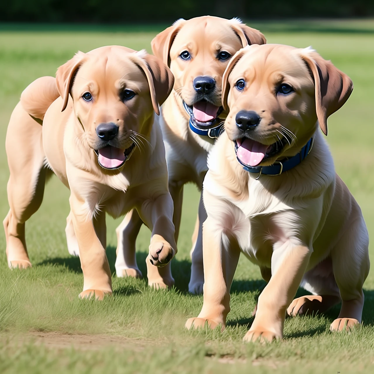 3 Labrador puppies playing --auto --s2