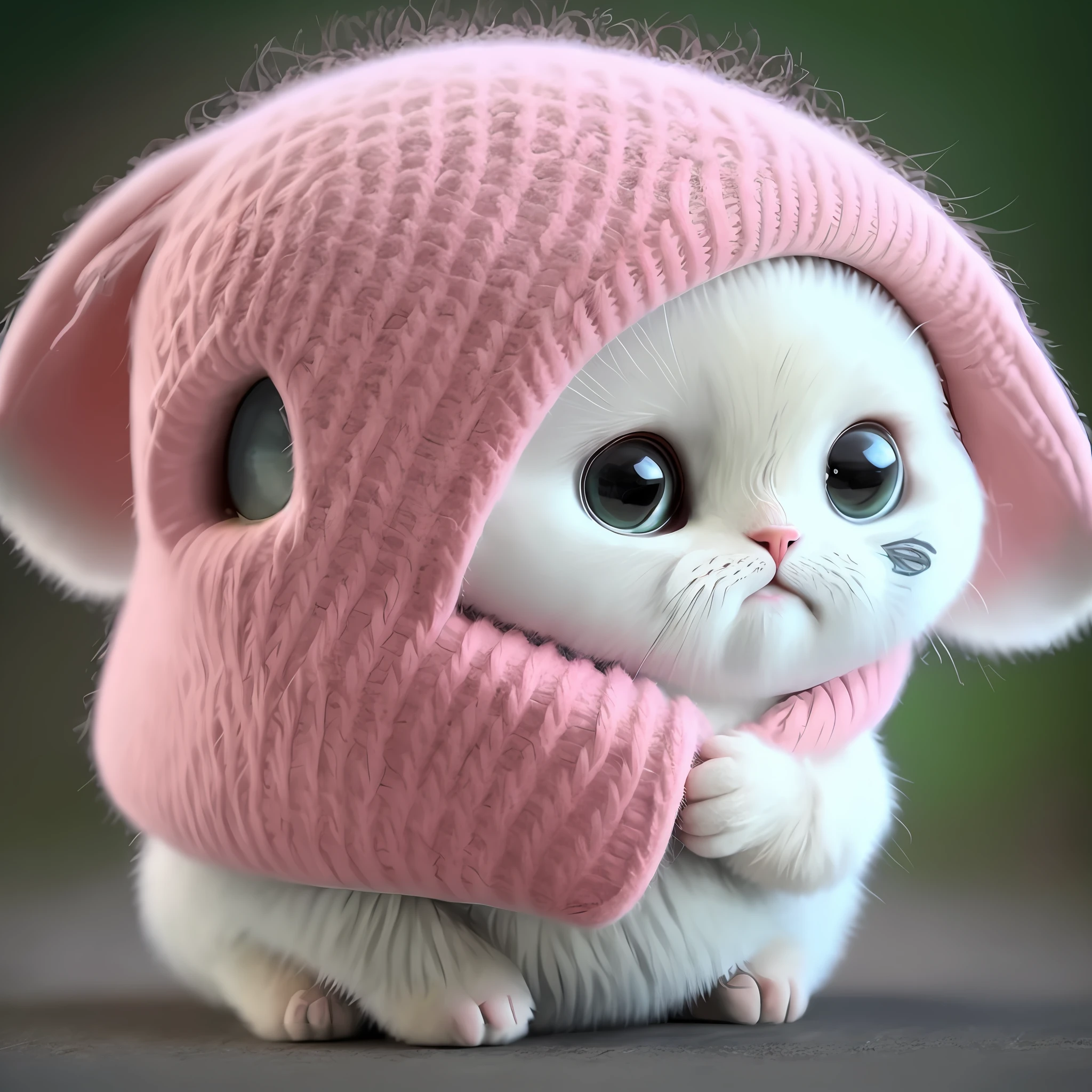 : 3. cat, realistic, hairy, clothed animal, apple, dark circles, blush, cherry, food, fruit, full body, hat, non-human, strawberry, tomato, watermelon