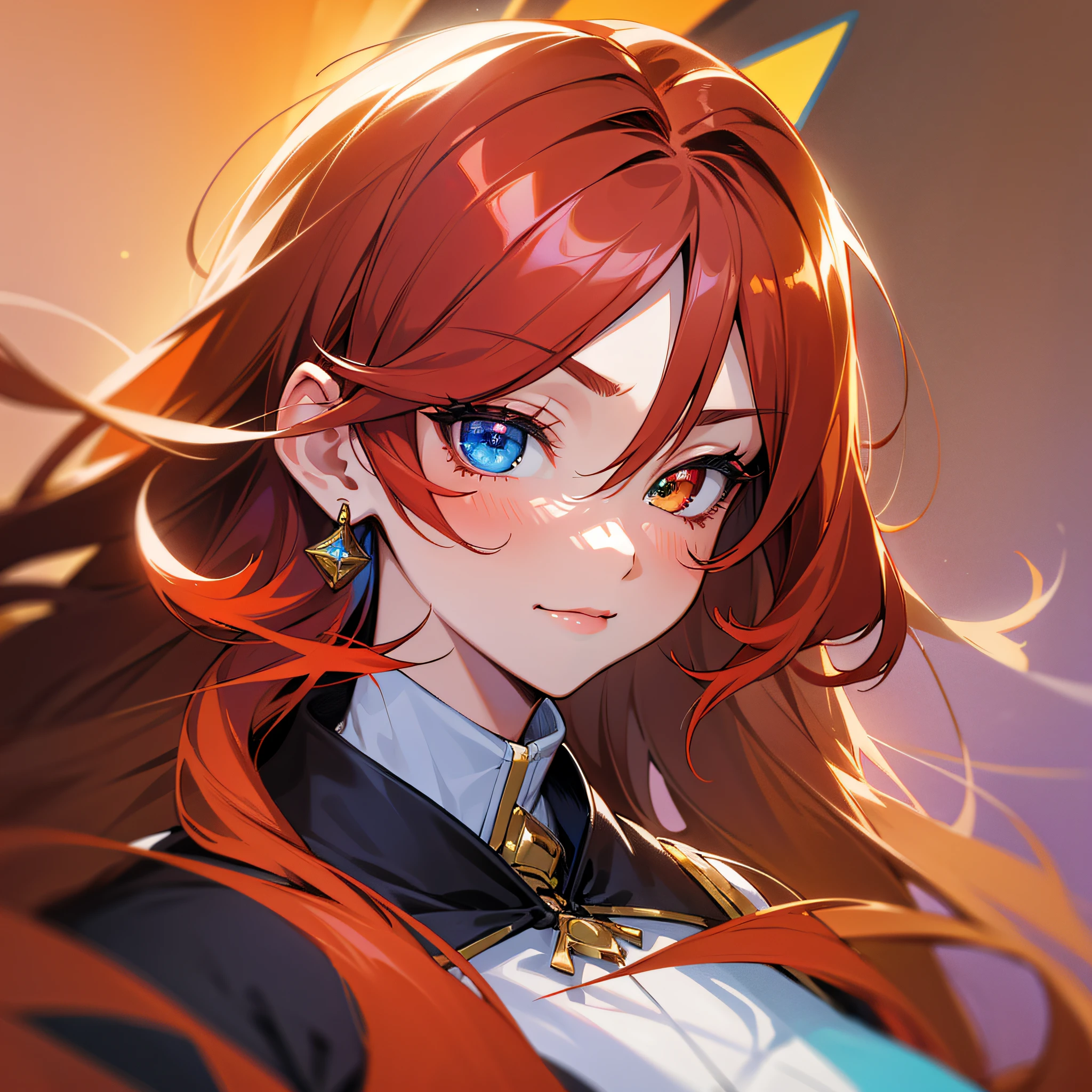 masterpiece, best quality, {best quality}, {{masterpiece}}, {highres}, focus, anime style, a closeup of a cartoon of a woman, girl design, portrait, giesha, anime image, long hair, red hair, heterochromia eyes, hair covering ears, polished and powerful look, exotic, tall, freckles, cheerful, luxury clothing, colorful, colors --auto --s2