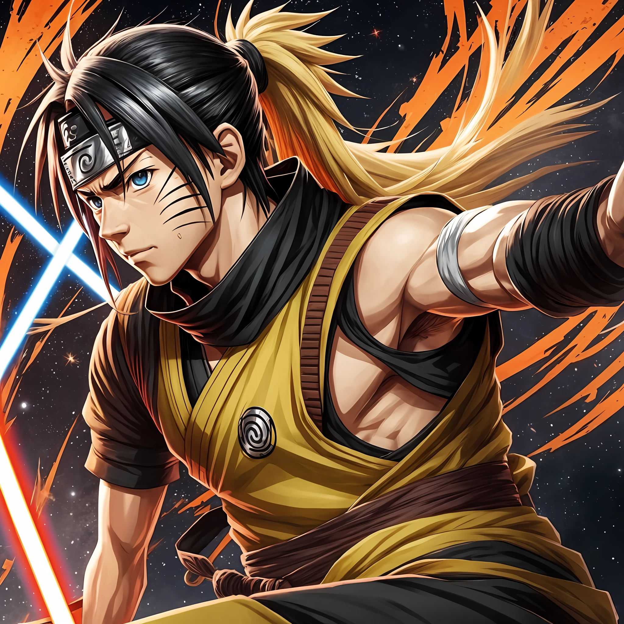 Imagine the Naruto character as if he were a star wars JEDI --auto --s2