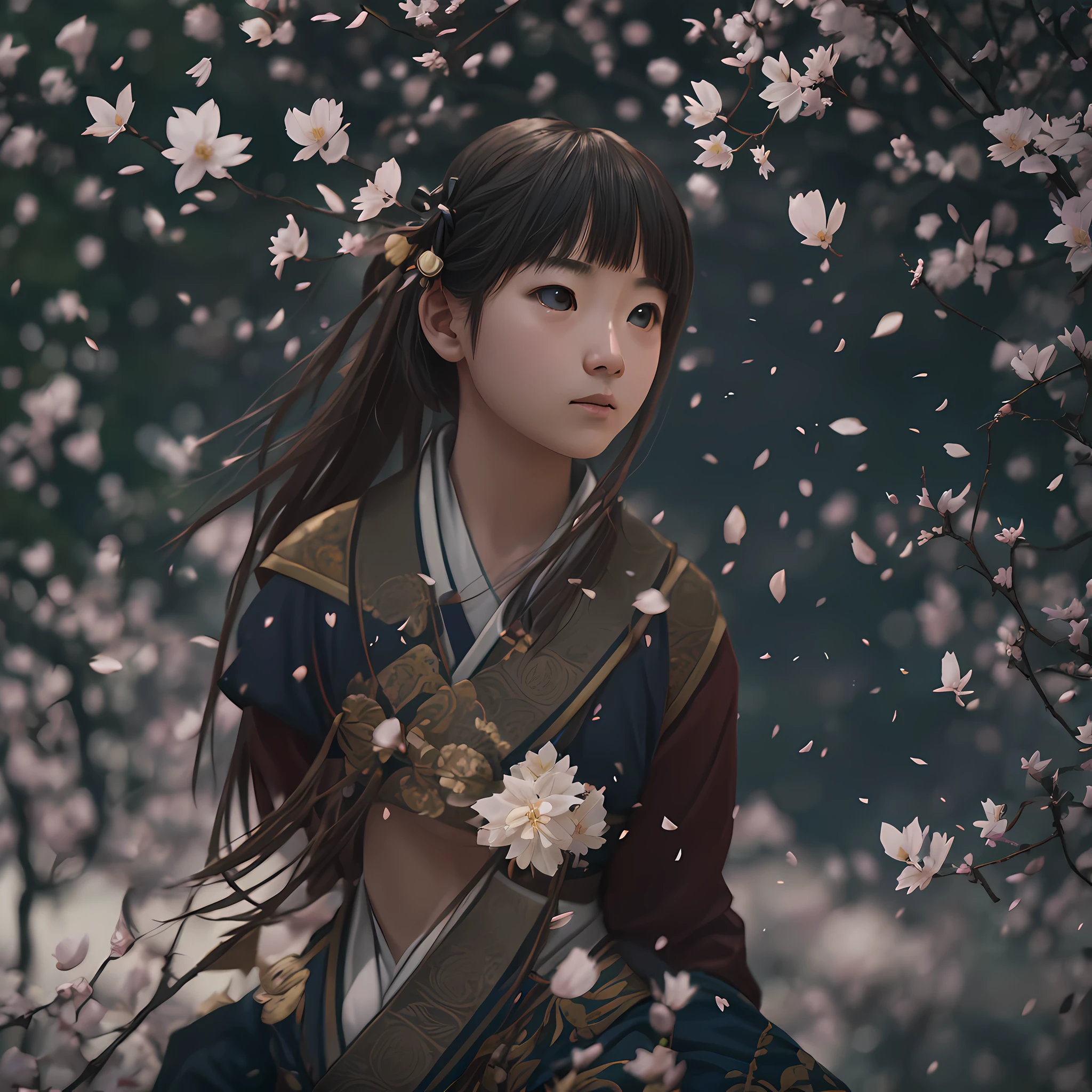 uma + japonesa+sitting on a tree+petals falling+civil war+1882=cinematic shot + photo taken by ARRI+ photo taken by canon, photo taken by fuji, photo taken by kodak + incredibly detailed, sharpen, details + professional lighting, film lighting + 35mm + anamorphic + lightroom + cinematography + artstation --q 2 --v 4 --ar 3:2 --auto --s2