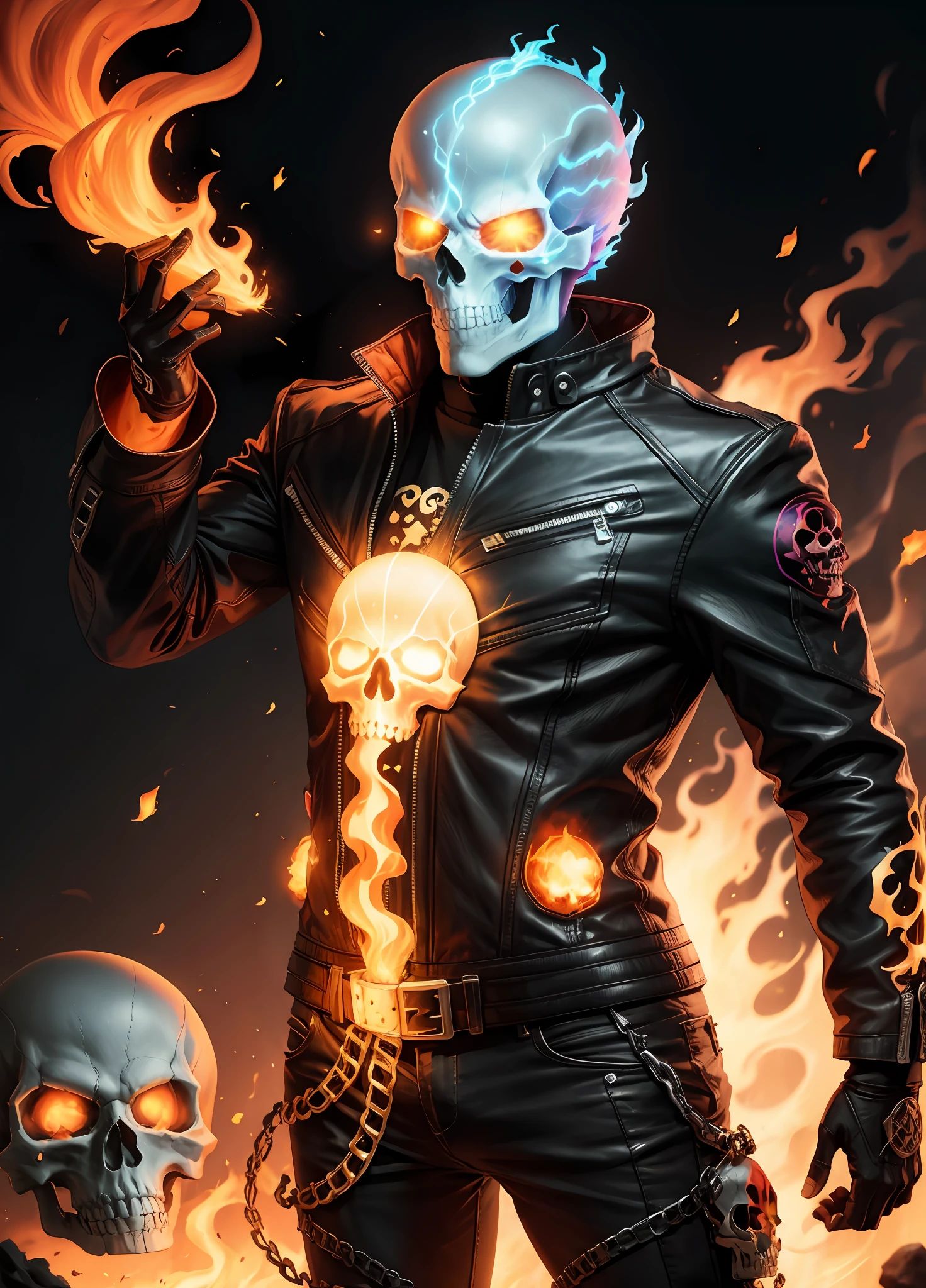 Cosmic ghost rider flaming skull no hair