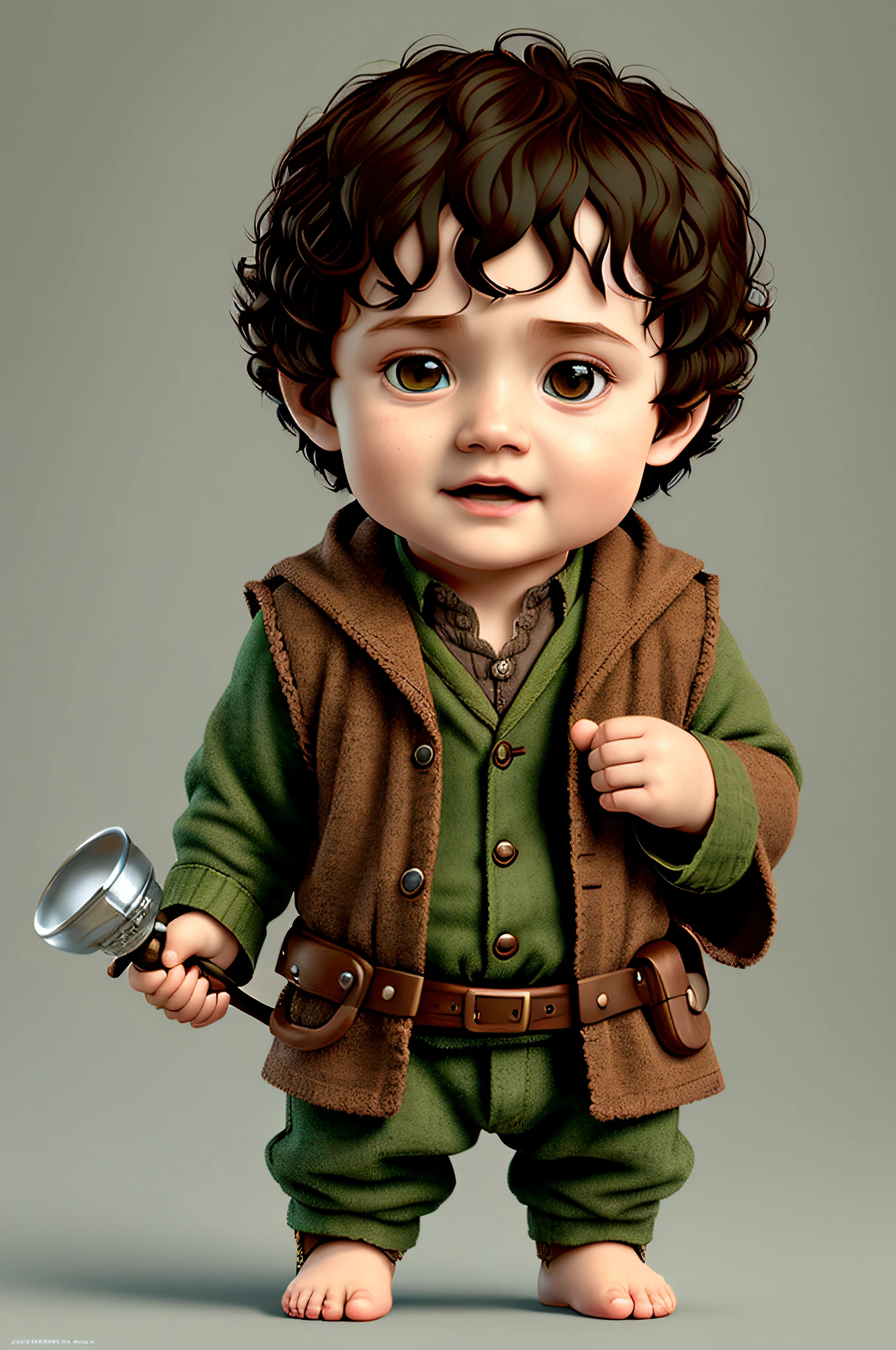 (cbzbb:1.25), portrait of cutest frodo baggins baby illustration, artstation, CGI_Animation,