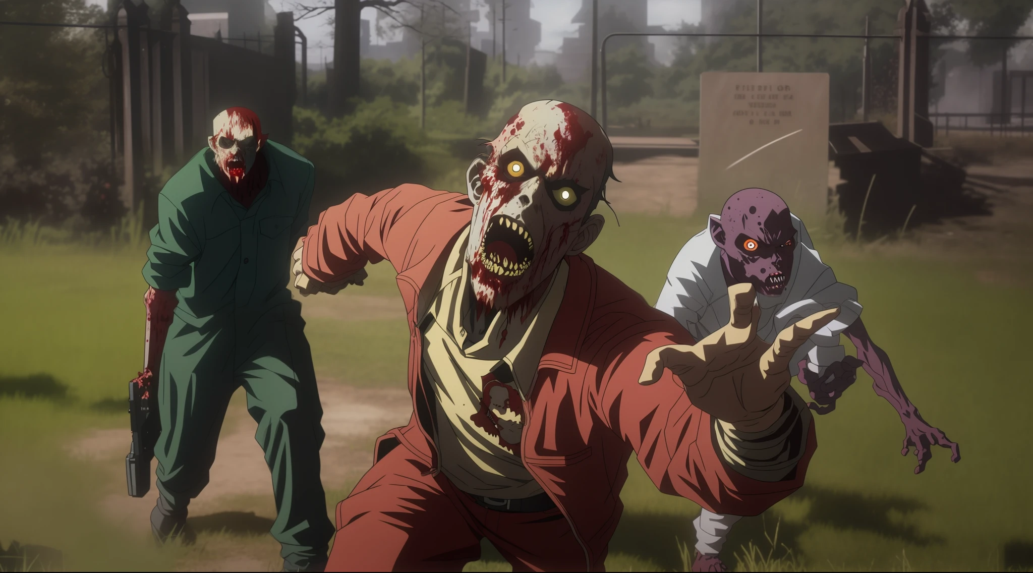Variants of zombies in anime format
