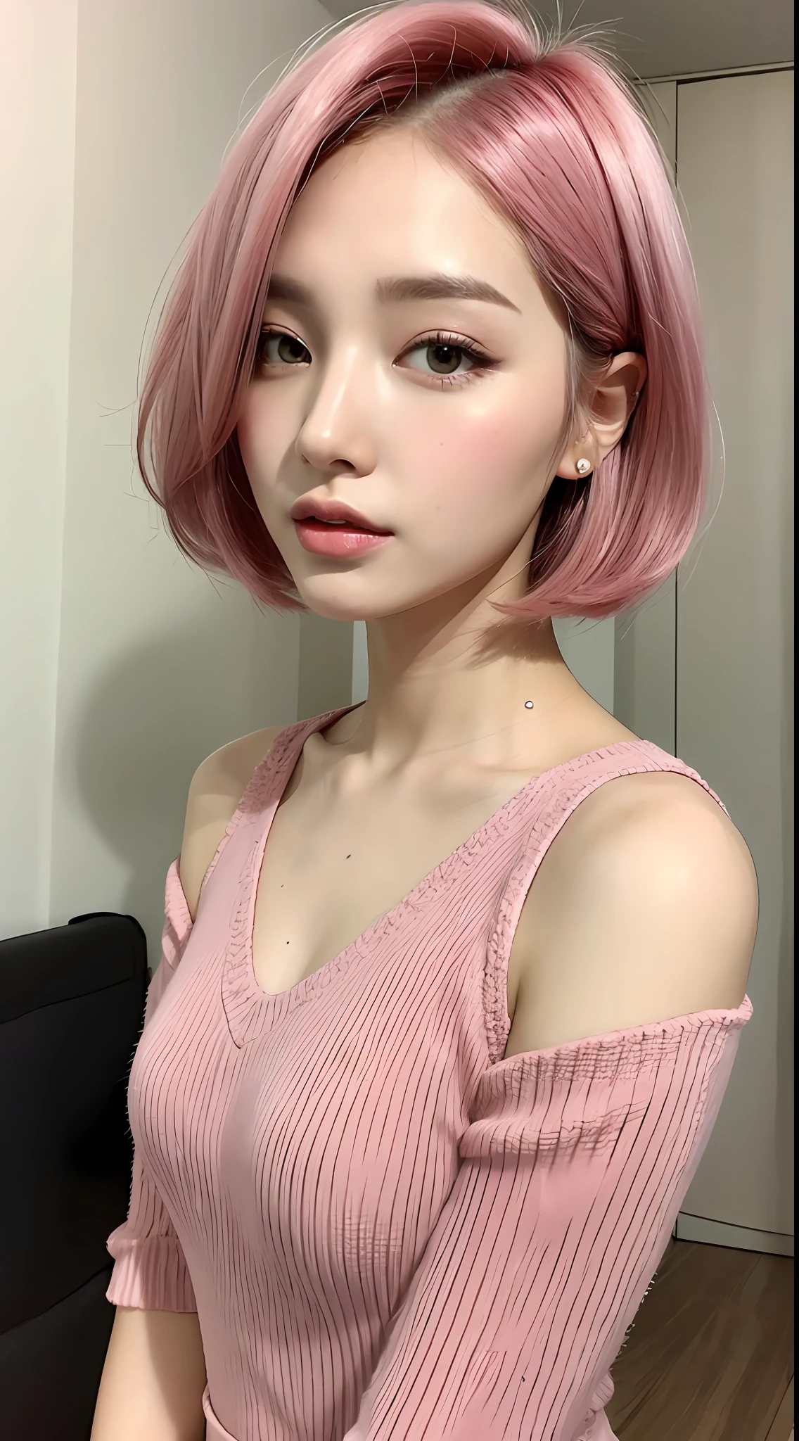Adult Beauty Pink Cute Tall Shortcut